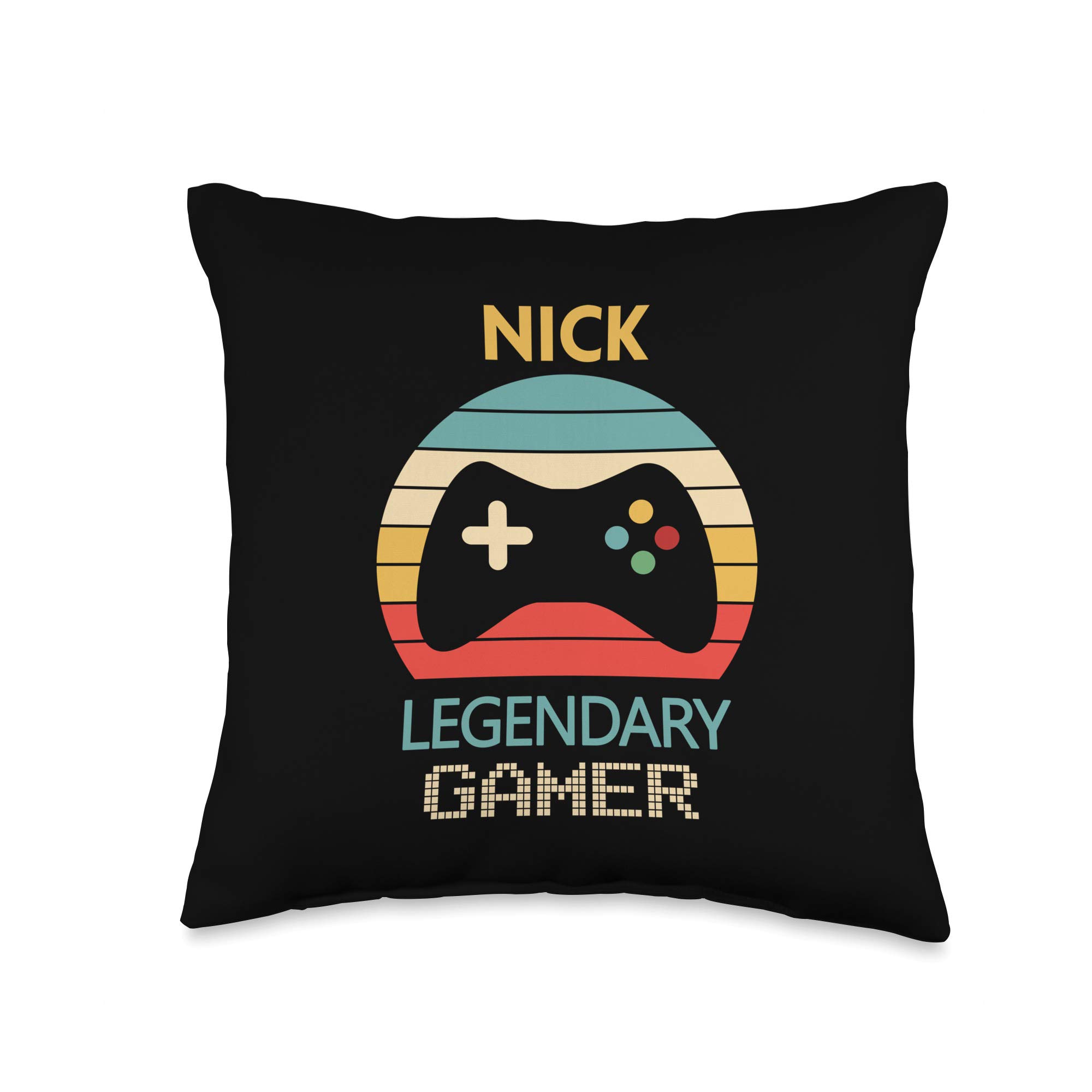 Personalized Nickname Throw Pillow - 16x16 Inch Multicolor Gaming Decor for Boys Room | Perfect Gift for Gamers & Teen Bedroom Accessories