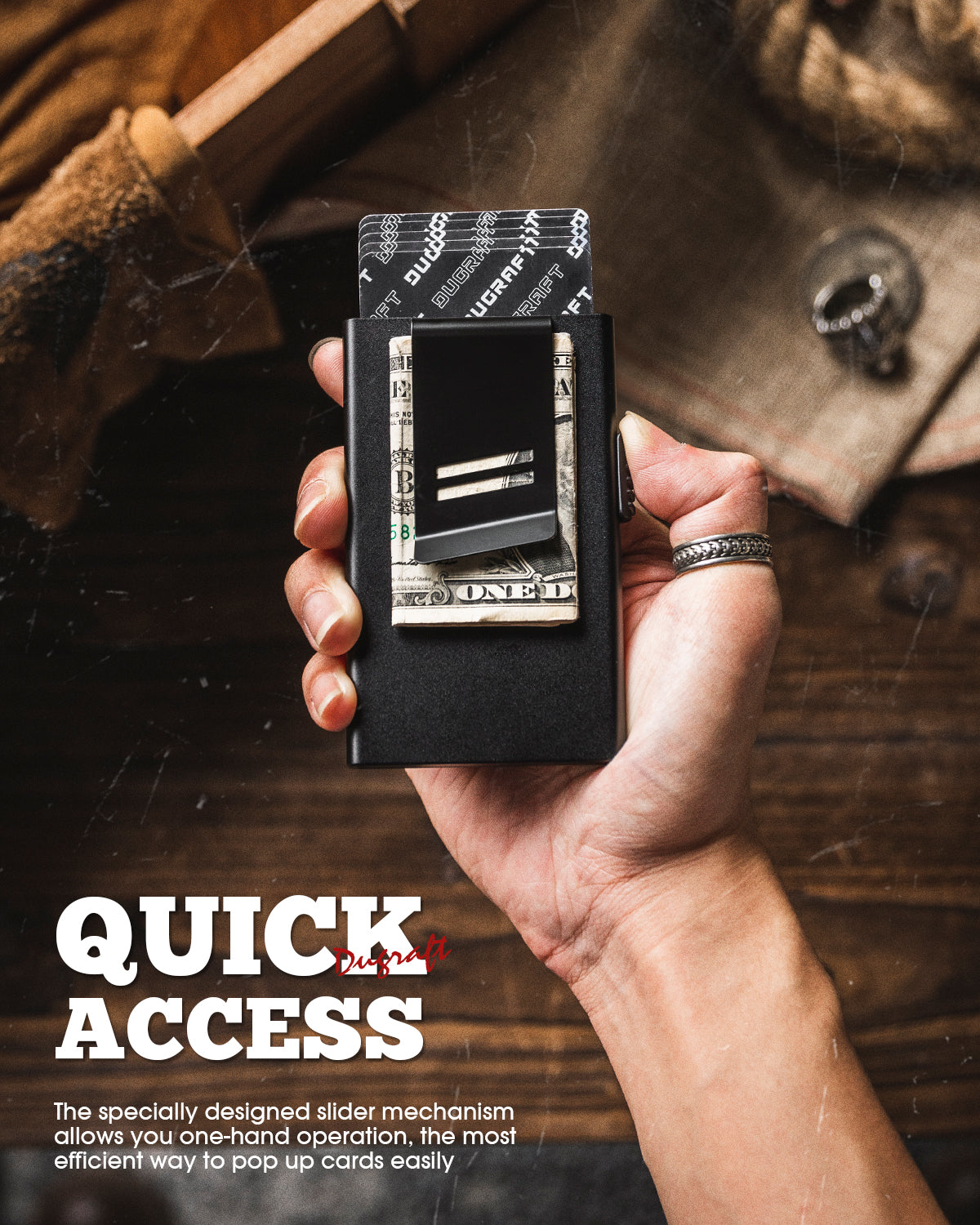 Premium DC200C Men's RFID Blocking Credit Card Holder with Money Clip - Slim Wallet for Travel, Business & Everyday Use