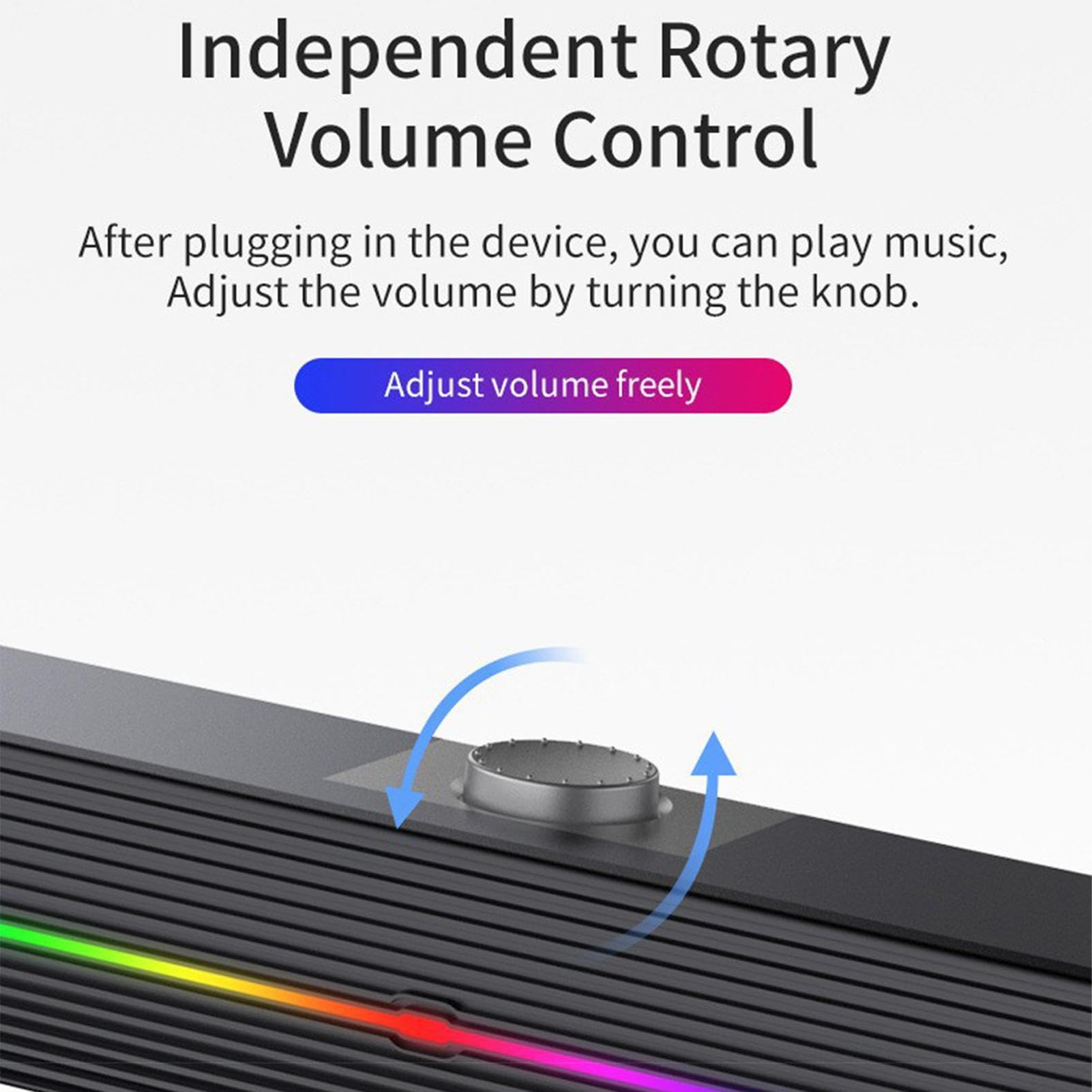 Premium USB-Powered Computer Soundbar with RGB Lighting - High-Quality Desktop Speakers for Laptops, PCs, Gaming & Home Office | Perfect for Music, Movies, Video Calls & Gaming Setup Accessories