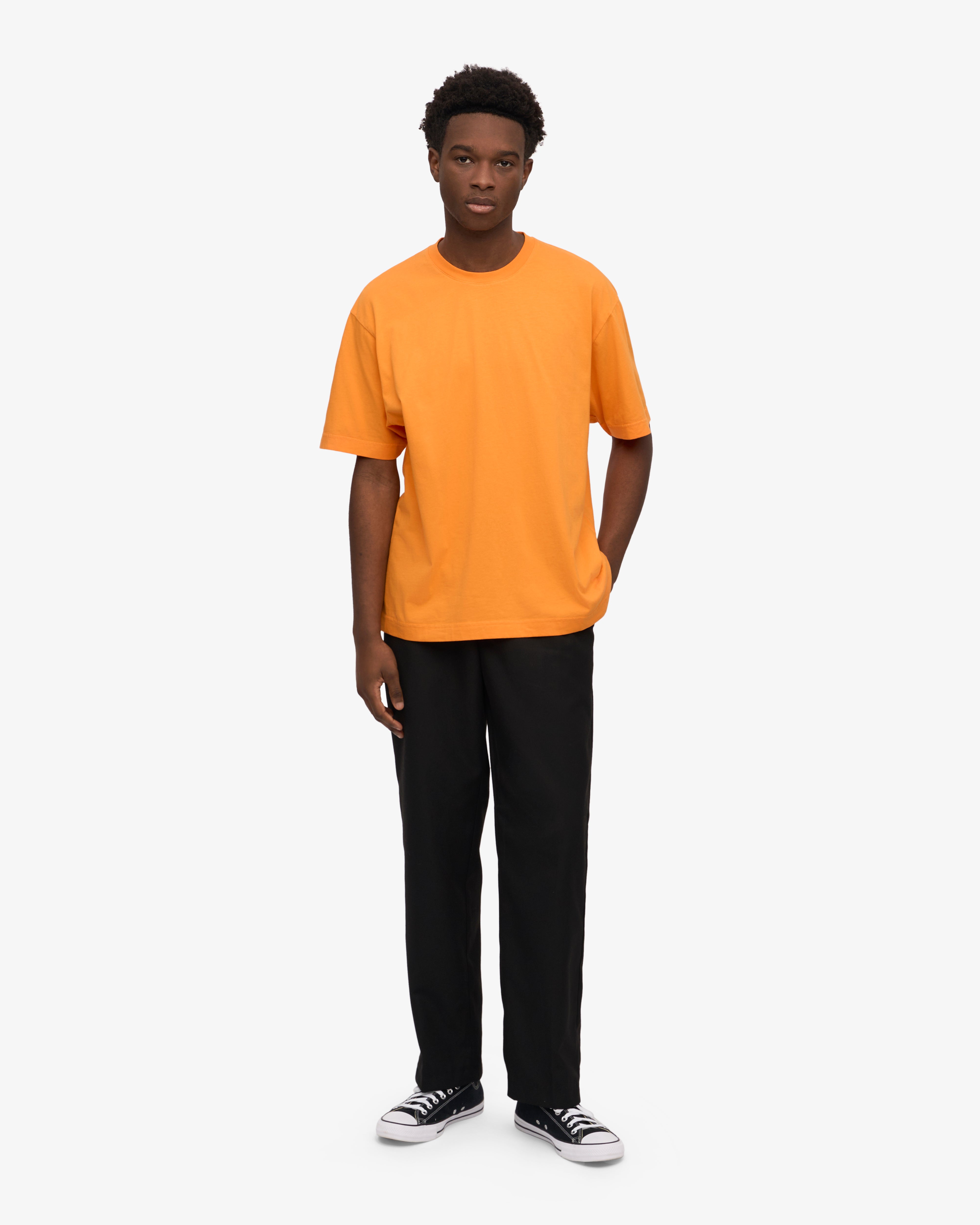 Oversized Organic Cotton T-Shirt for Women - Sunny Orange - Soft & Comfortable Casual Wear for Everyday Outfits & Loungewear