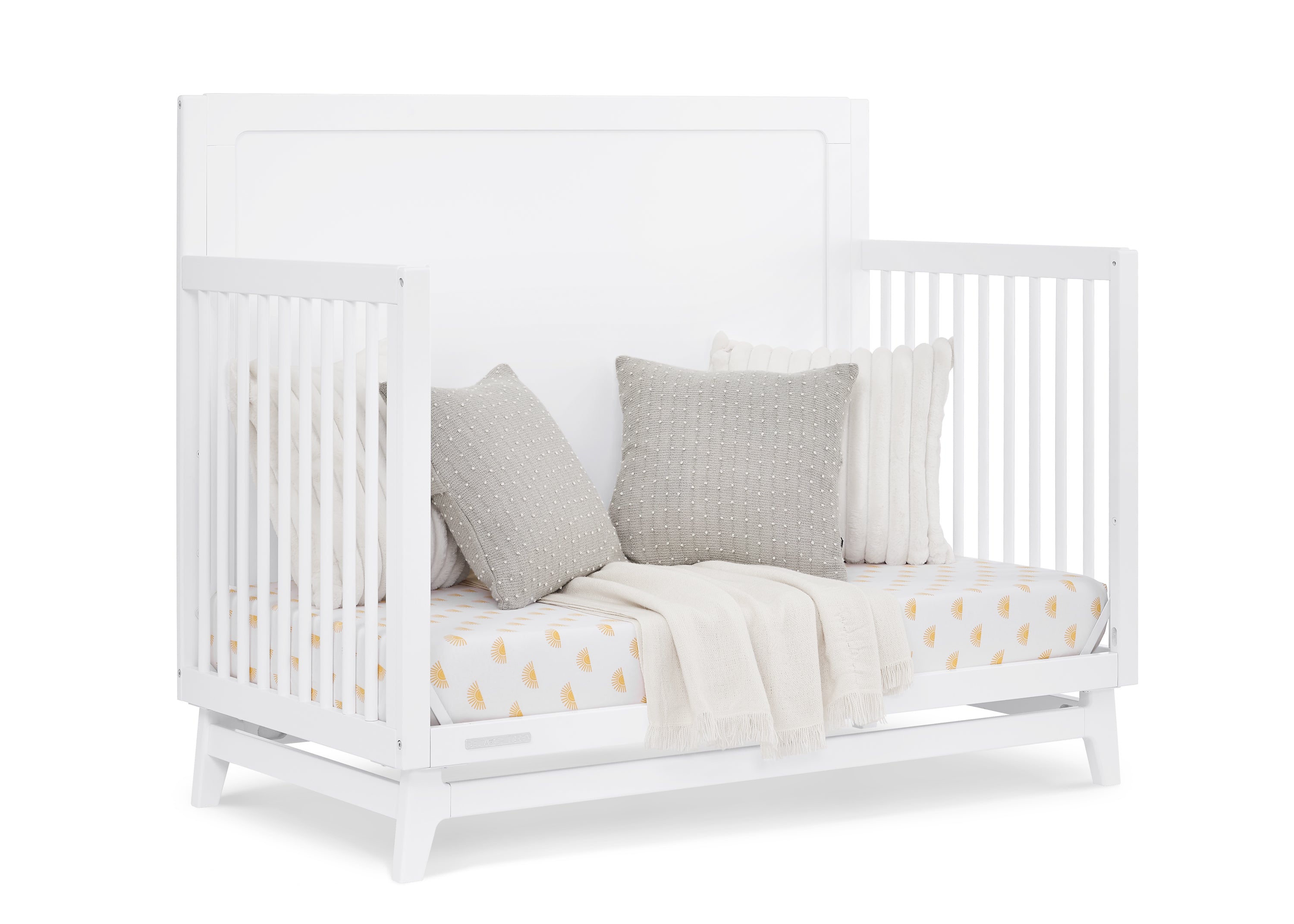 Convertible 6-in-1 Baby Crib by Spencer - Nursery Furniture That Grows with Your Child from Newborn to Toddler Bed