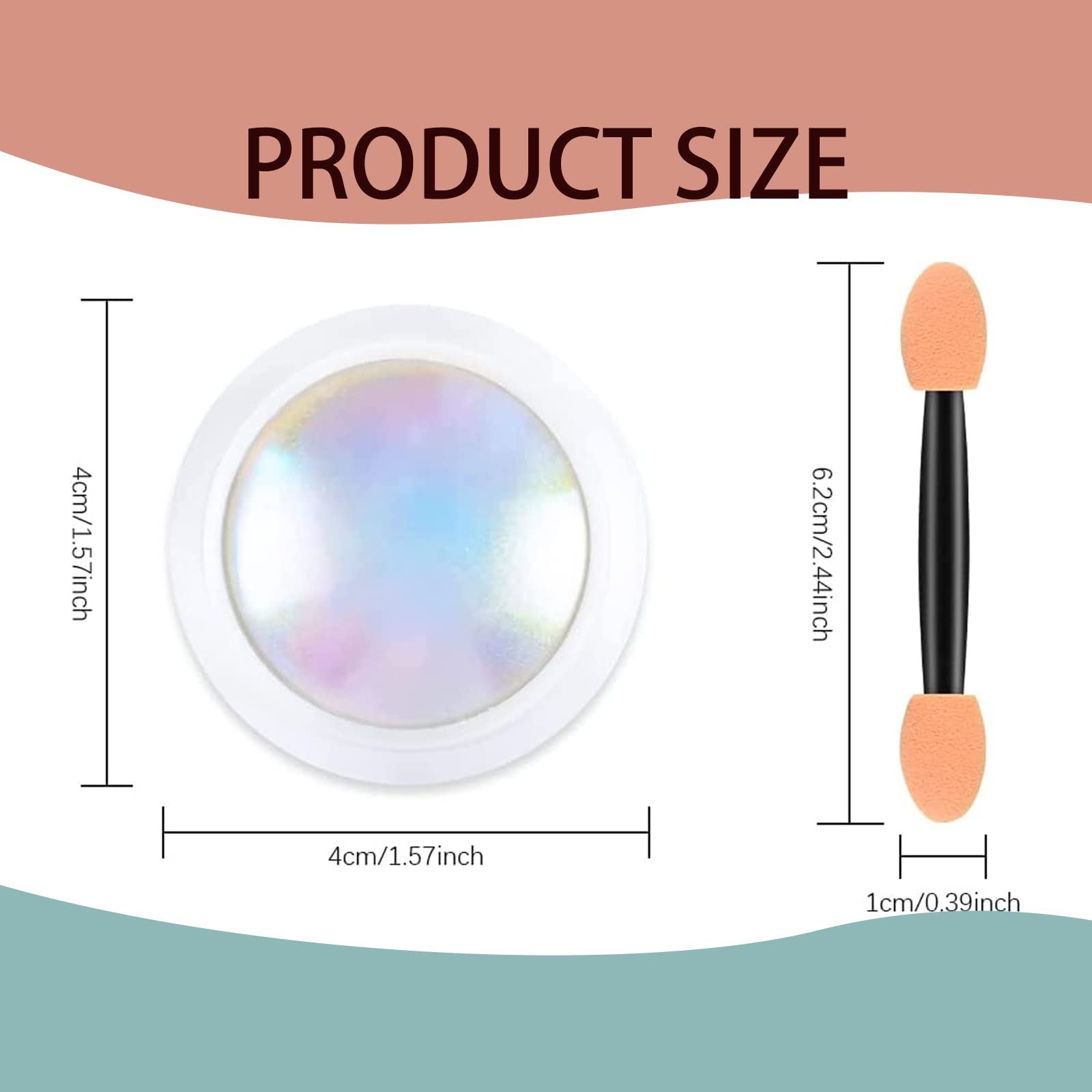 2 Pack Pearl Chrome Nail Powder - Iridescent Mermaid Shell Nail Powder, Multi Chrome Chameleon Pigment for DIY Nail Art | Manicure Glitter Dust for Professional & Home Use, Perfect for Parties, Weddings & Special Occasions