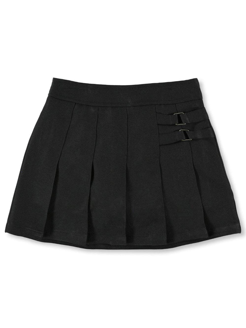 French Toast Big Girls' Pleated Scooter Skirt with Side Buckle Accent - Black (Sizes 7-20) | Perfect for School Uniforms, Church Outfits & Casual Wear