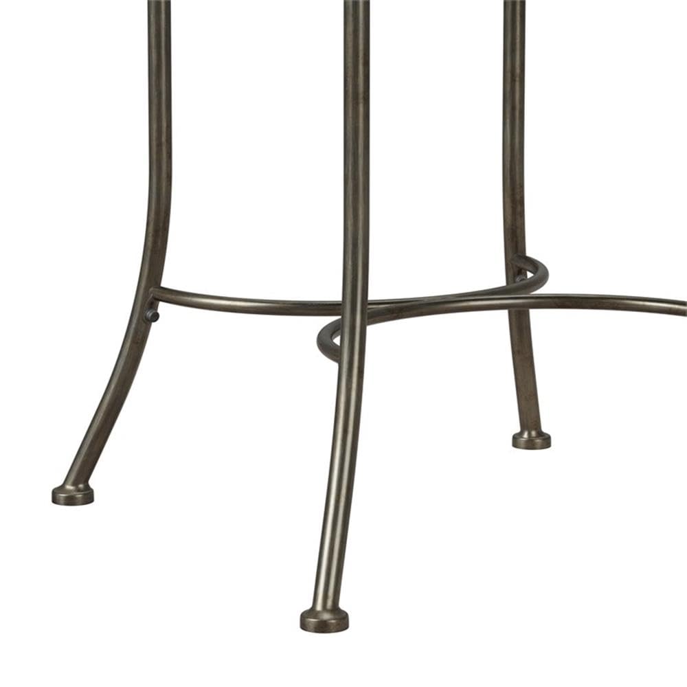 Hillsdale Marsala Metal Vanity Stool with Circular Geometric Back Design - Gray Makeup Stool for Bathroom, Dressing Room & Bedroom Decor | Perfect for Vanity, Makeup Area & Home Decor