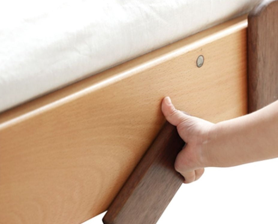 Kids Wooden Bed with Night Light - Beech & Poplar Little House Design with 15-Minute Auto Light Off - Perfect for Bedrooms, Playrooms & Cozy Sleep Spaces