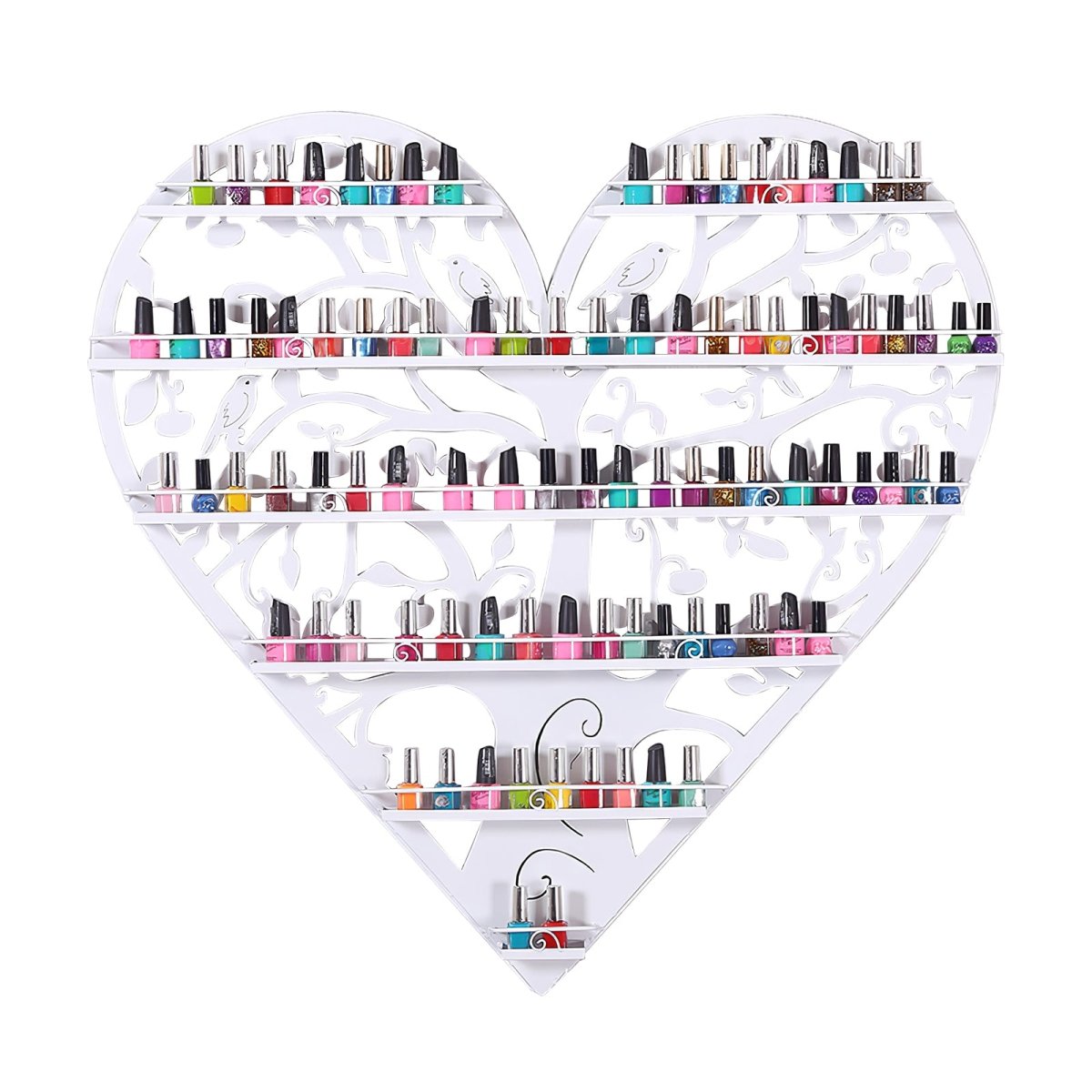 Heart-Shaped Nail Polish Organizer Rack - 2 Sizes for Salon & Home Storage | Perfect for Nail Artists & DIY Enthusiasts