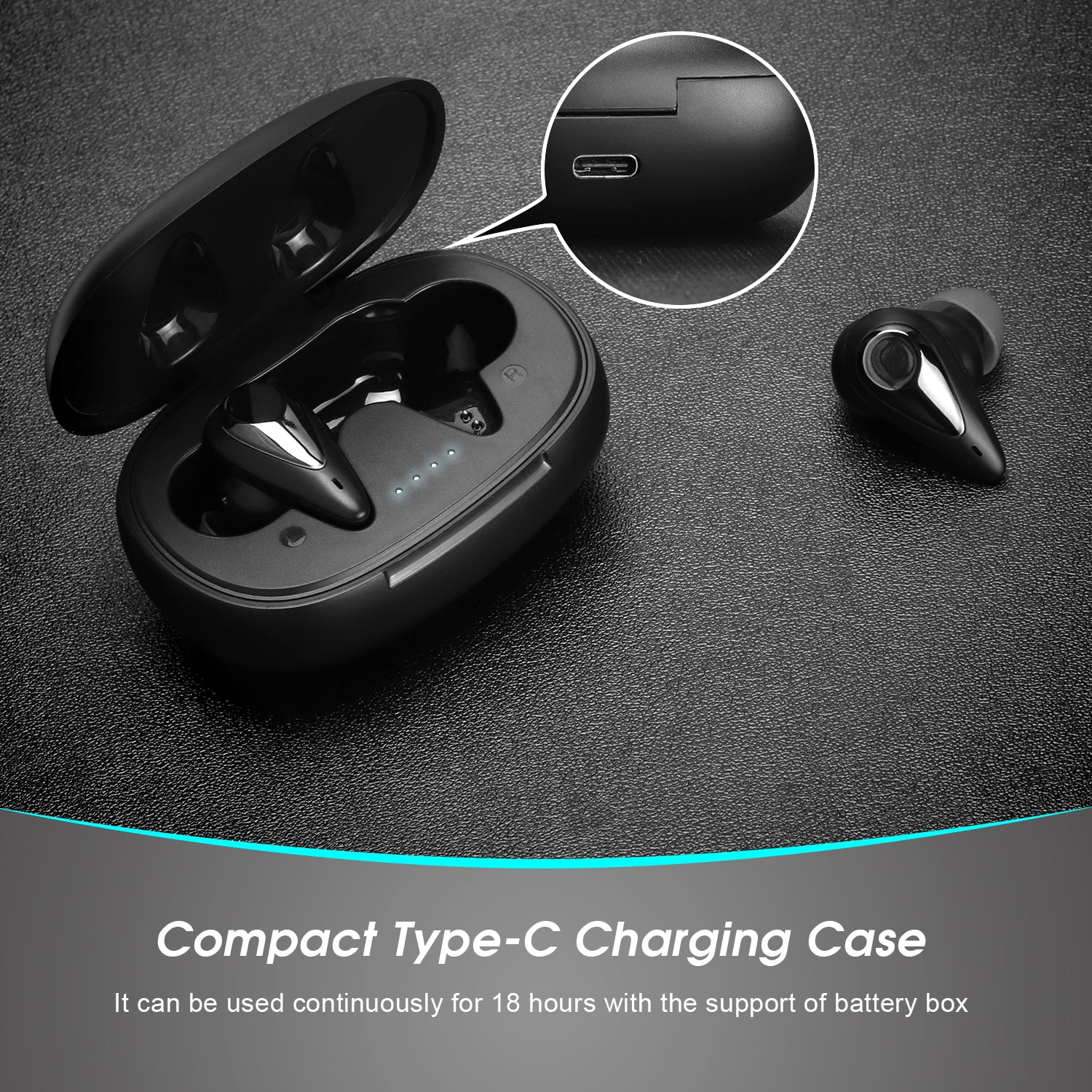 Wireless Bluetooth 5.0 Earbuds with Charging Case, Touch Control & Built-in Mic - Perfect for Gym, Running & Commuting
