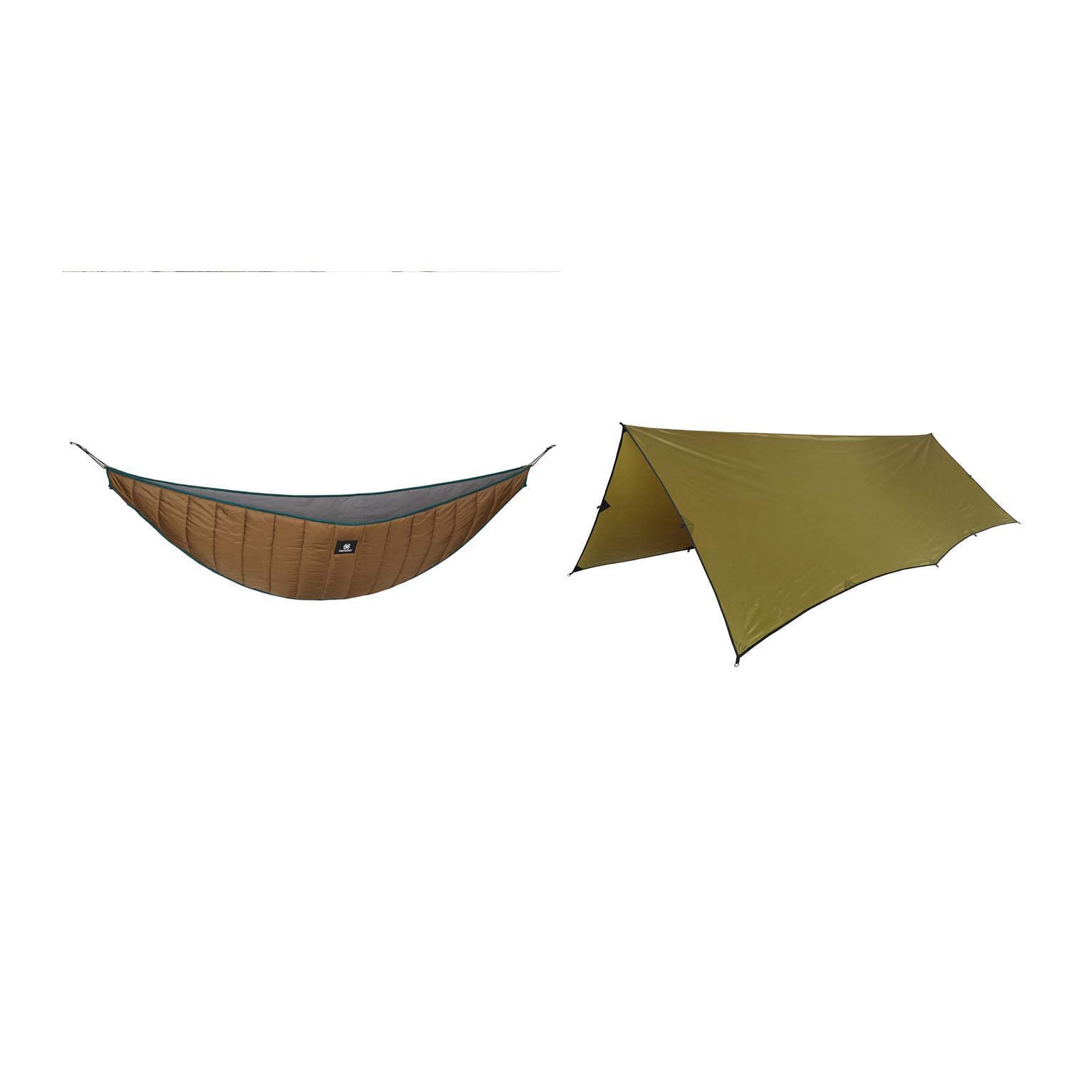 OneTigris Hideout Hammock Underquilt with Bulwark All-Season Camping Tarp - Lightweight Insulation for 4-Season Hammock Camping & Backpacking Adventures