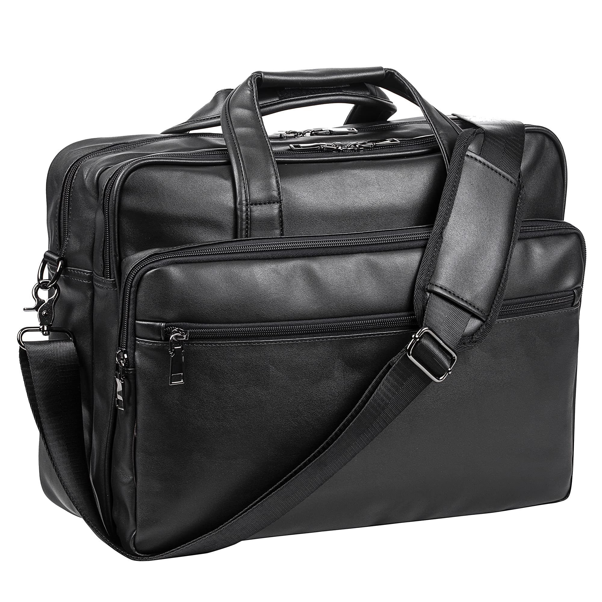 Premium Genuine Leather Laptop Messenger Bag for Men - 15.6 Inch & 17.3 Inch Business Briefcase, Work Computer Bag with Shoulder Strap - Perfect for Office, Travel & Daily Commute