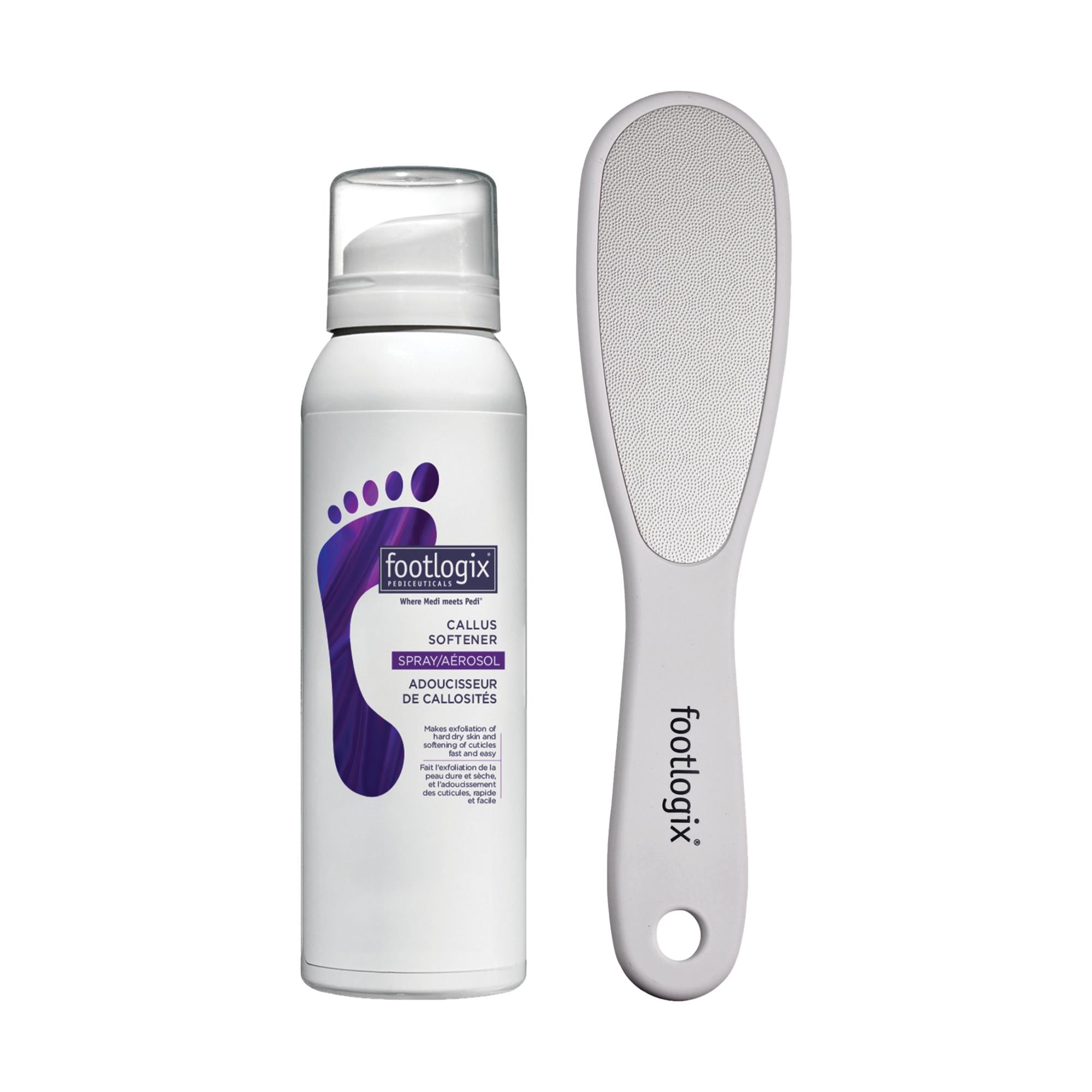 Footlogix Callus Combo - Professional Foot Care Treatment for Dry Cracked Heels & Calluses | At-Home Pedicure Solution for Soft Smooth Feet - Perfect for Spa Days & Self-Care Routines