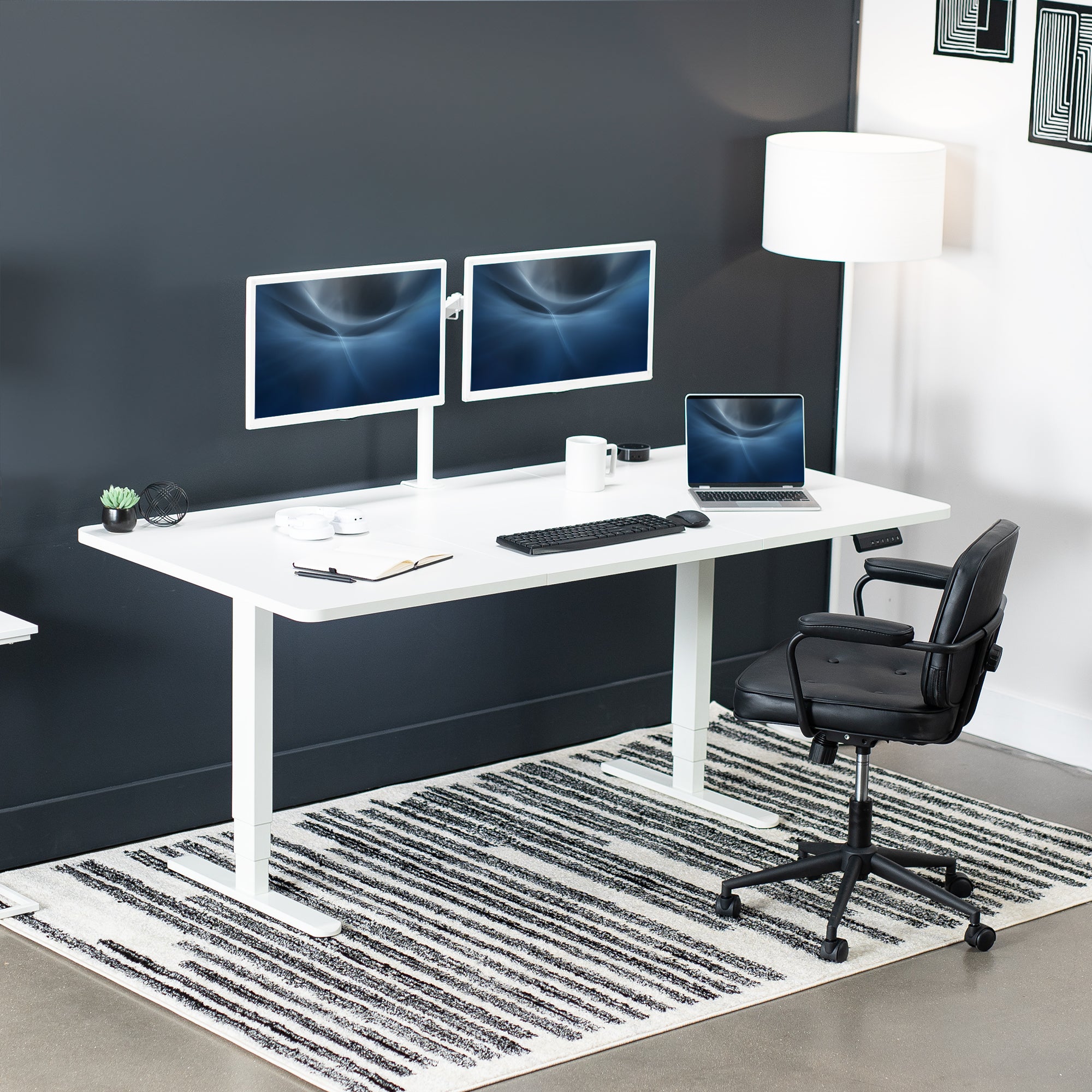 2B Series 71 x 36 Inch Electric Standing Desk with Push Button Memory Controller - Perfect for Home Office, Gaming & Workspace Ergonomics