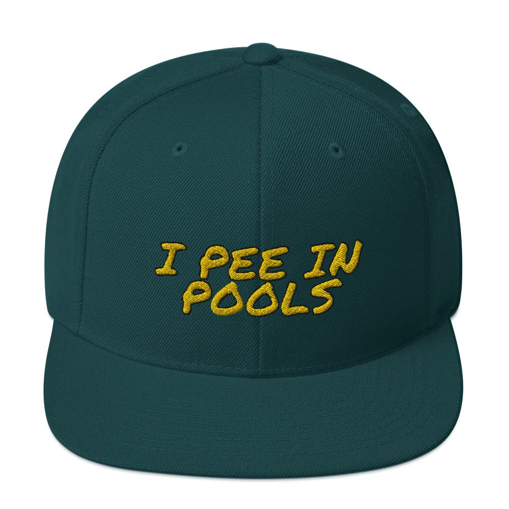 I Pee in Pools Hat - Funny Raunchy Snapback Cap for Pool Parties, Beach Outings & Prank Gifts