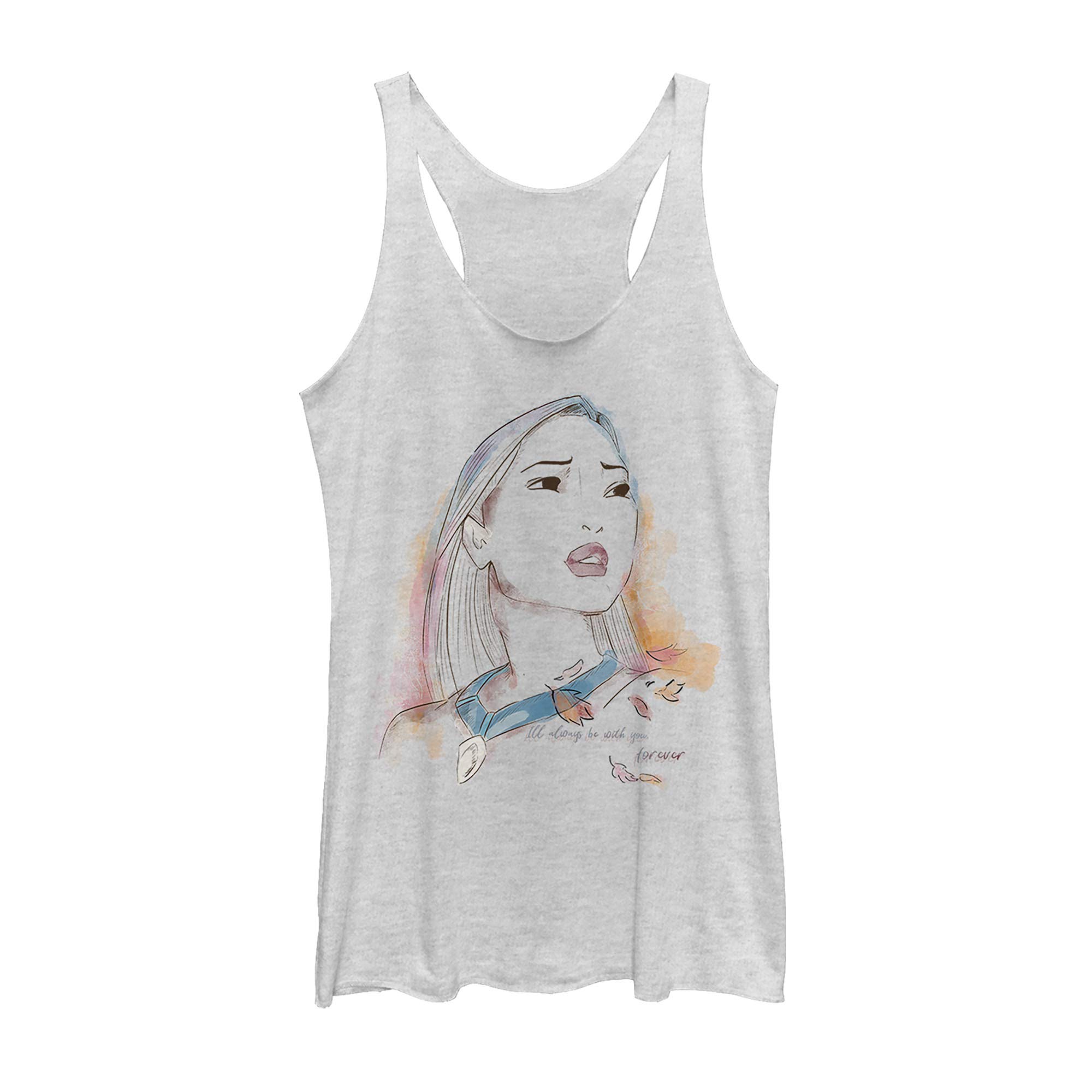 Disney Princess Pocahontas Watercolor Women's Racerback Tank Top - Casual Summer Wear for Women, Perfect for Beach Outings & Disney Theme Park Visits