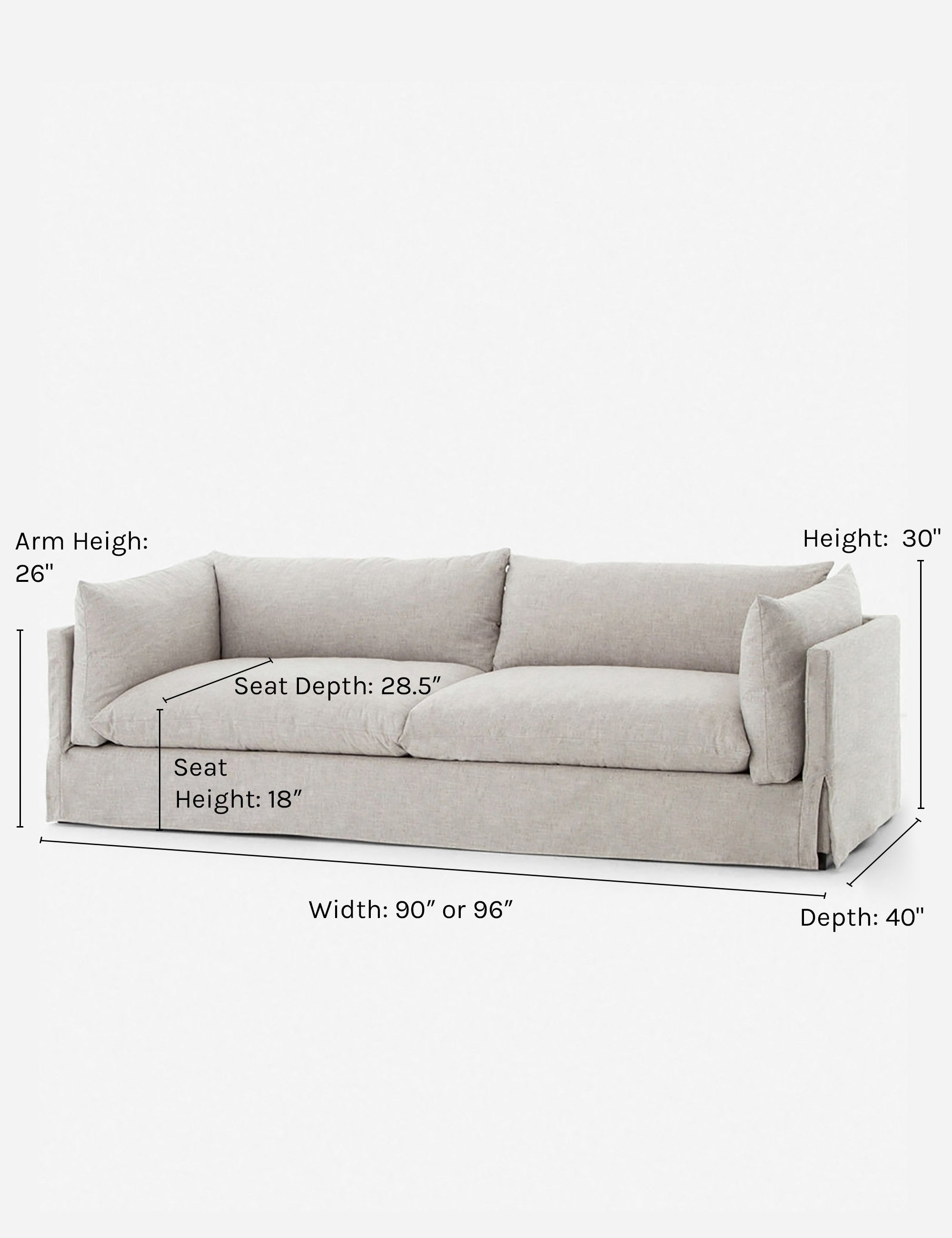 Arlen Slipcover Sofa - Washable Removable Sofa Cover for Living Room, Bedroom & Office - Perfect for Pets, Kids & Home Decor