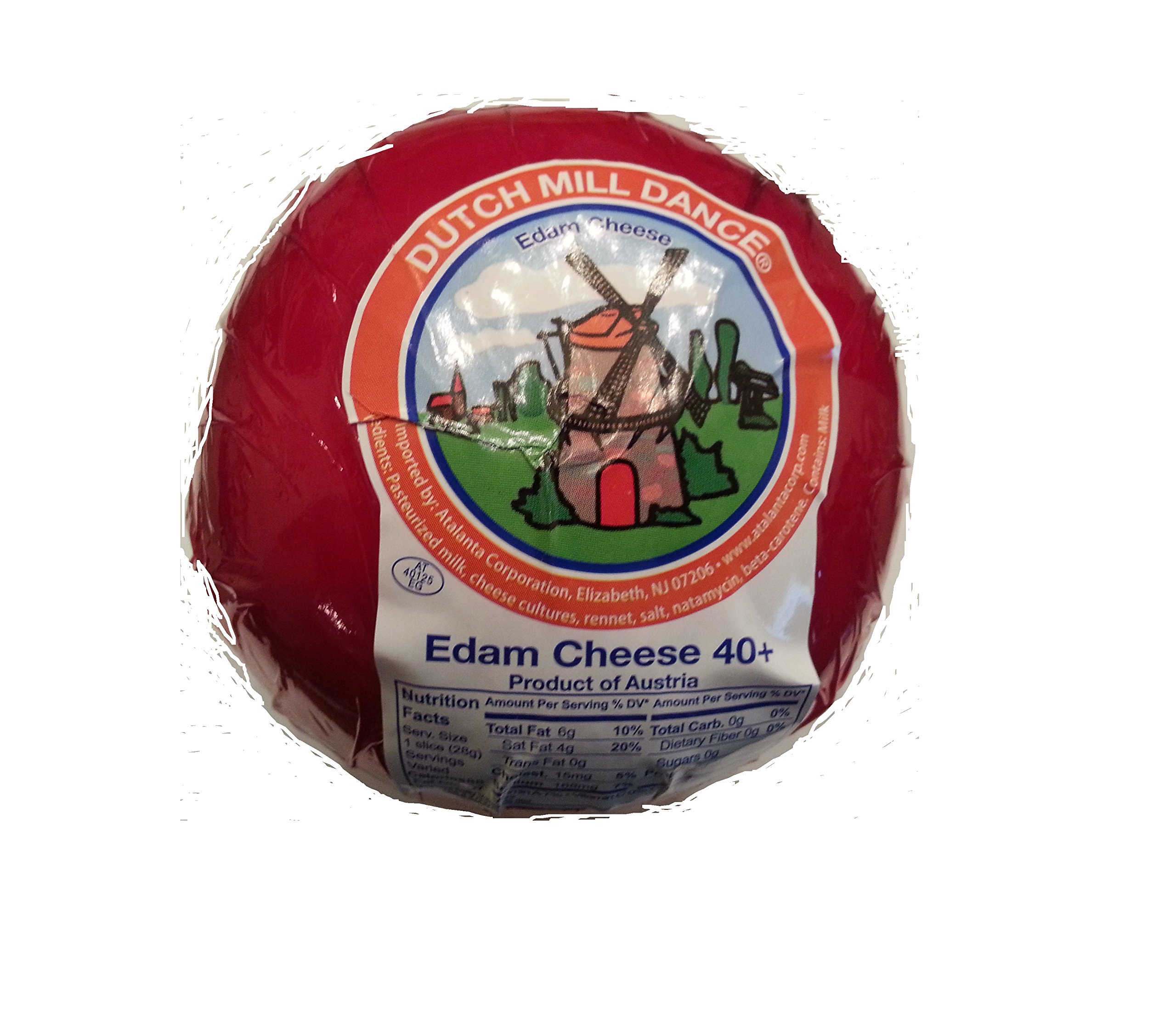 Dutch Mill Dance Edam Cheese 2 Lb - Premium Dutch Cheese for Snacking, Cooking & Charcuterie Boards - Perfect for Sandwiches, Salads & Wine Pairing