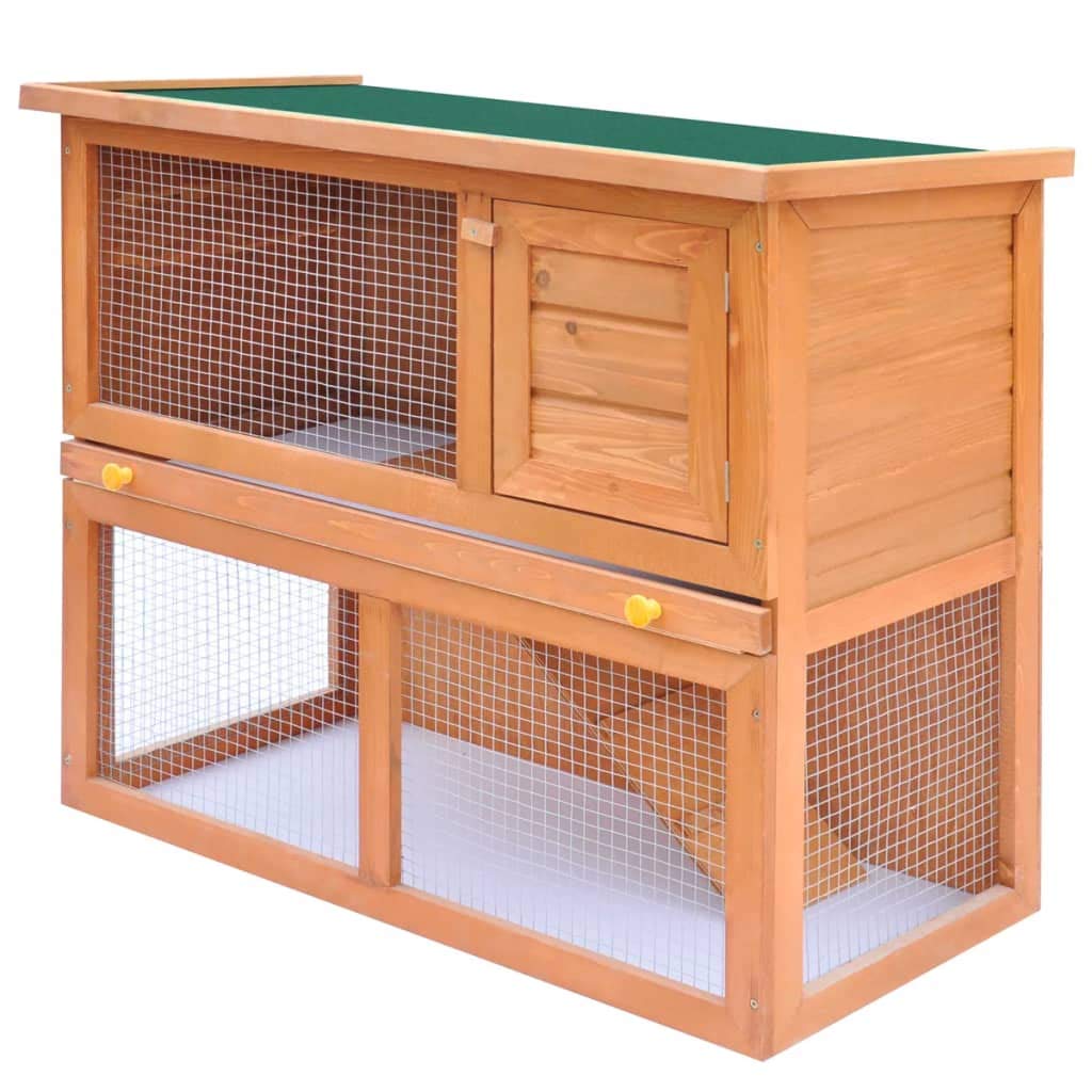 vidaXL Outdoor Rabbit Hutch - Small Animal House & Pet Cage with 1 Door - Wooden Shelter for Rabbits, Guinea Pigs & Small Pets - Perfect for Backyard, Garden & Patio Use