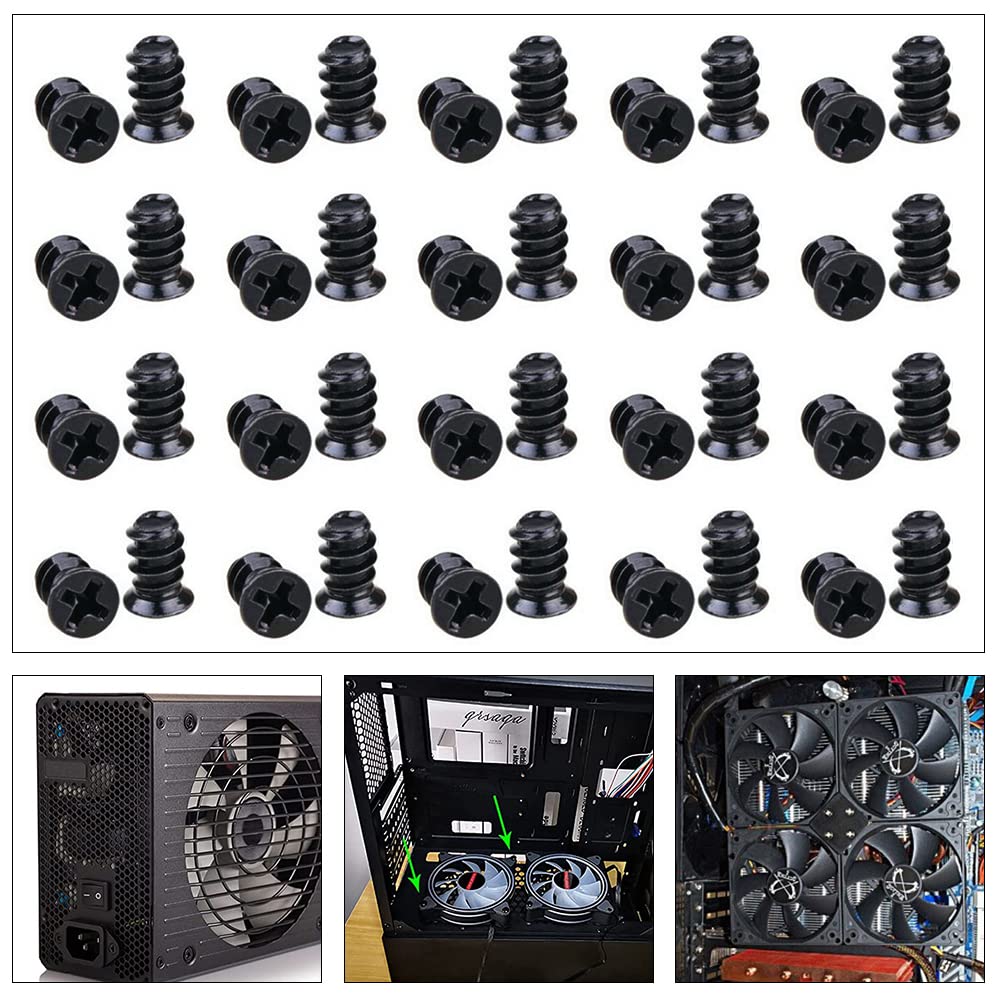 100 Pcs M5 x10 Black Computer Cooling Fan Mount Screws - PC Case Fan Screws for Optimal Airflow & Cooling Performance - Perfect for Gaming PCs, Workstations & DIY Computer Builds