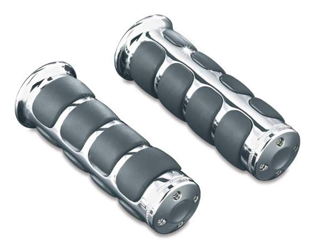 Premium ISO Handlebar Grips for Electronic Throttle Control - Compatible with 2014-2019 Harley-Davidson Motorcycles - Chrome Finish (1 Pair) - Enhance Comfort & Control for Long Rides & Highway Cruising
