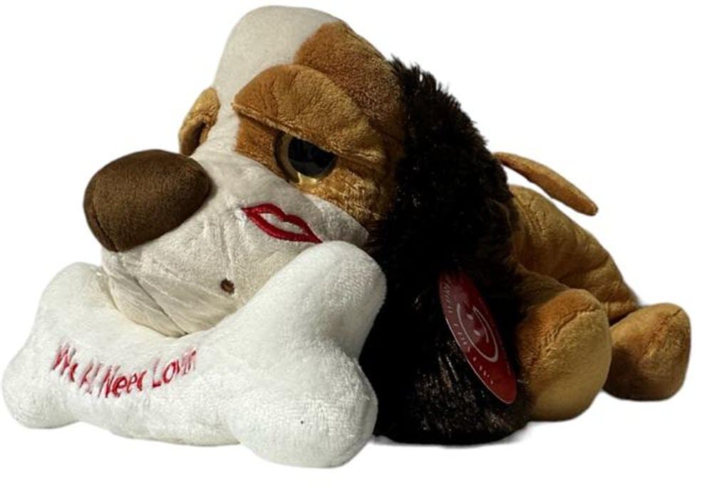 Valentine's Day Chocolate Gift Box with Plush Brown Dog | 32-Piece Cailler L'Atelier Artisan Chocolates & 17