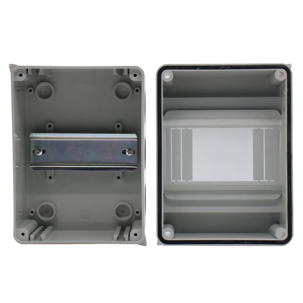 5-Way Outdoor Waterproof Circuit Breaker Distribution Box with Transparent Cover - Wall Mount Electrical Panel for Home, Garage & Workshop Use