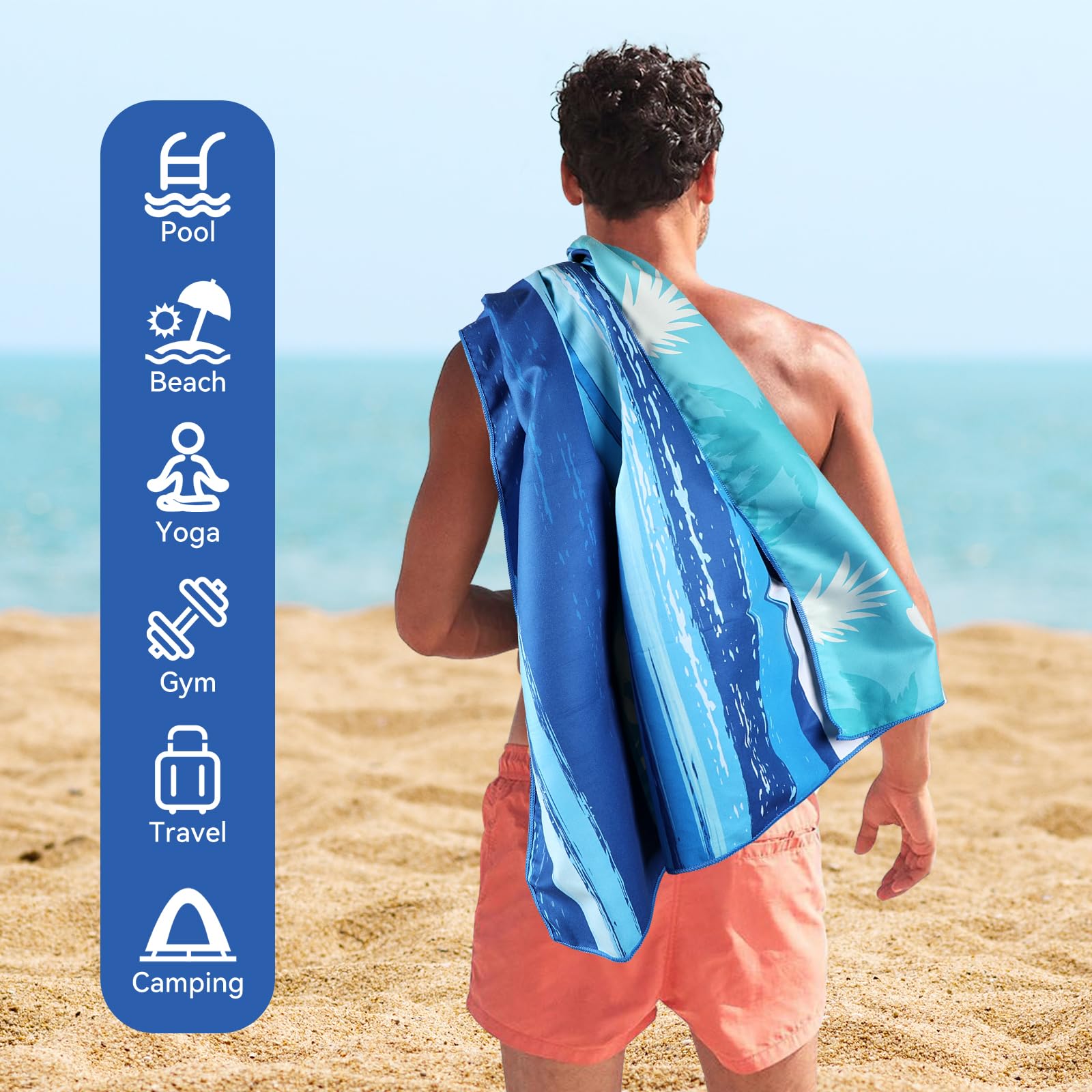 Premium 2-Pack Microfiber Beach Towels - Oversized 73