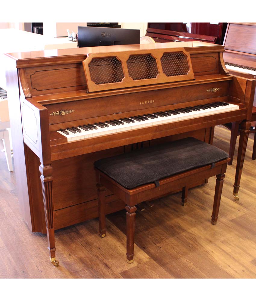 1992 Yamaha 43 M404 Upright Piano in Walnut Satin Finish | Vintage Used Piano with Serial Number T163145 | Perfect for Home, Studio, or Music Classroom