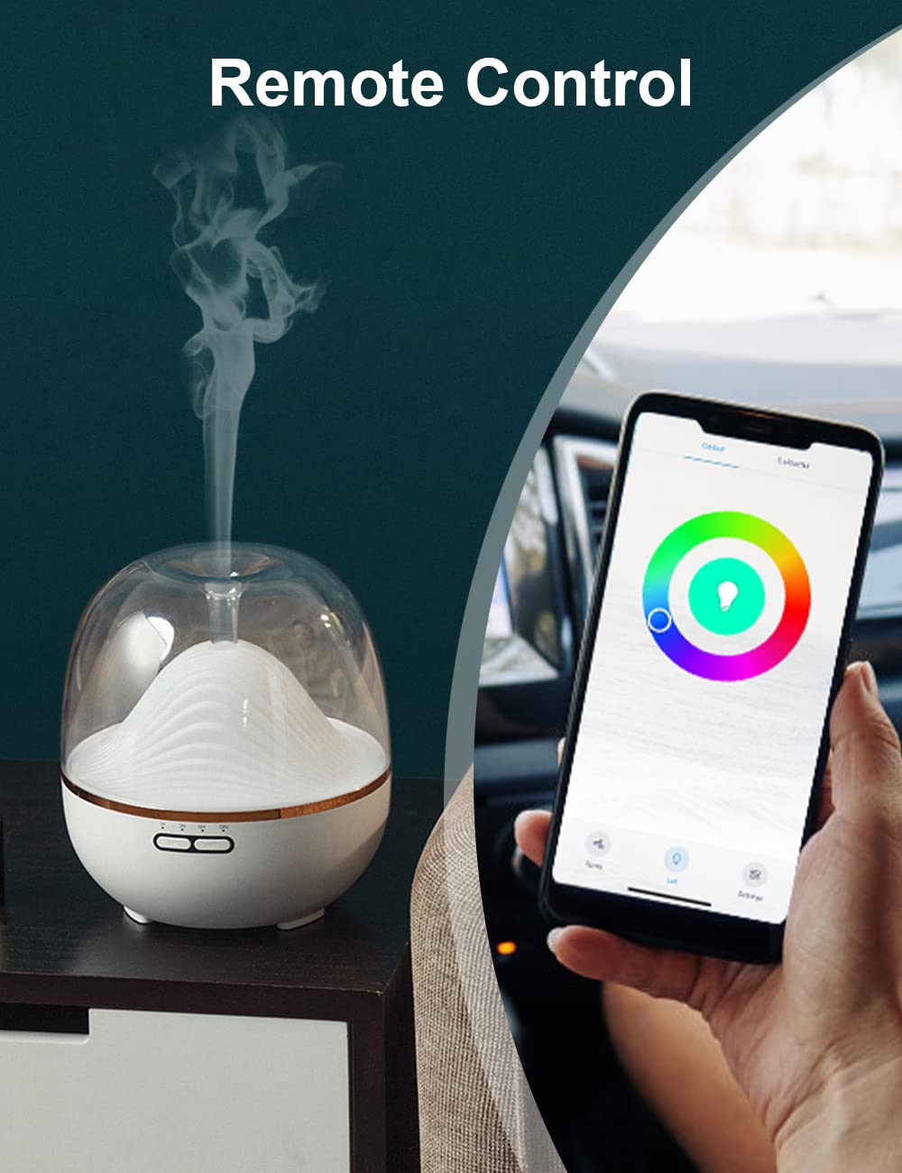 Ankers 600ml WiFi Essential Oil Diffuser with Alexa/Google Home Compatibility - Smart Air Humidifier with RGB Color Changing Lights, Timer & App Remote Control - Perfect for Aromatherapy, Yoga & Bedroom Relaxation