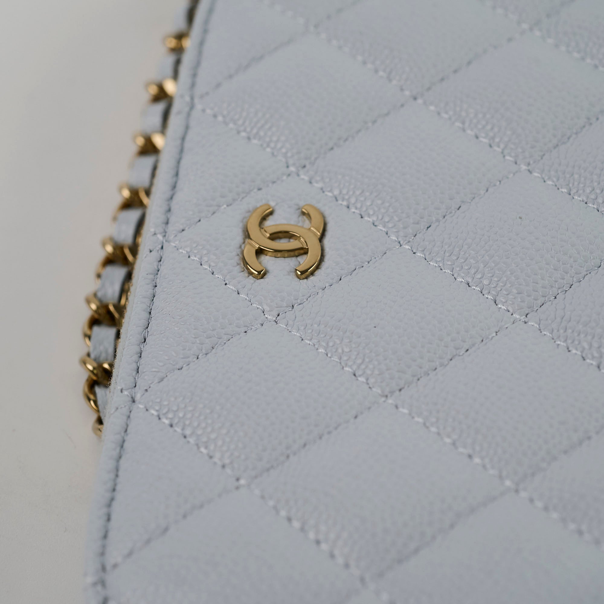Chanel Caviar Leather Mini Crossbody Bag in Light Blue - Authentic with Microchip - Perfect for Everyday Use, Travel & Special Occasions