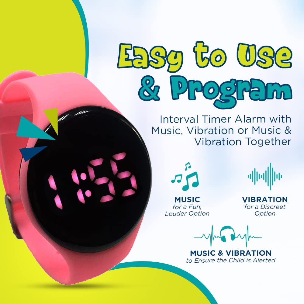 Premium Potty Training Watch for Kids - Rechargeable Waterproof Digital Timer with Vibration & Music Alerts - Fun Toilet Training Aid for Toddlers - Perfect for Daycare, Home Use & Travel Potty Training