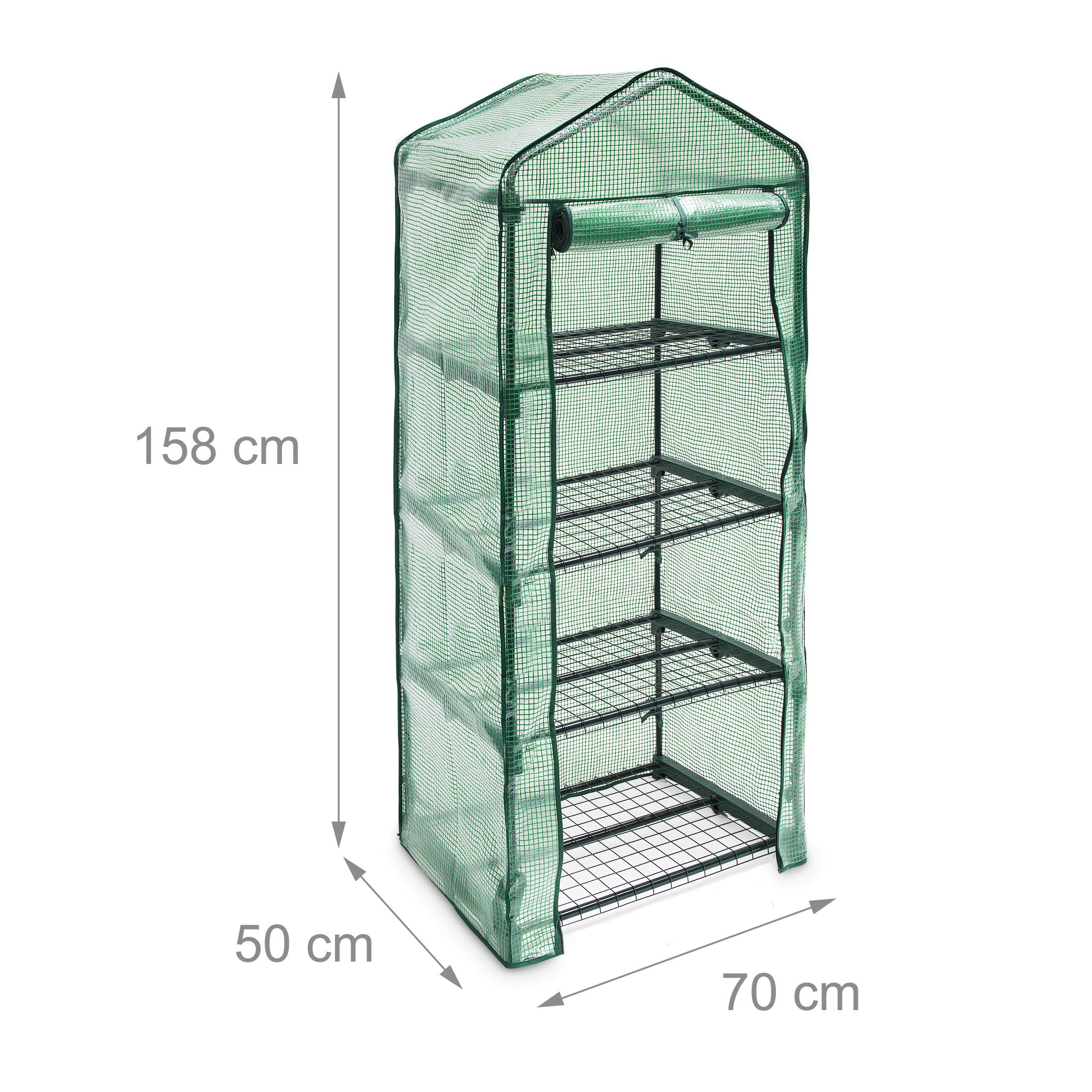 4-Tier Greenhouse Plant Stand - 60x46cm (23.6x18.1in) Heavy Duty Tear-Resistant Shelves for Indoor/Outdoor Gardening - Perfect for Seedlings, Herbs & Small Plants Growth Support