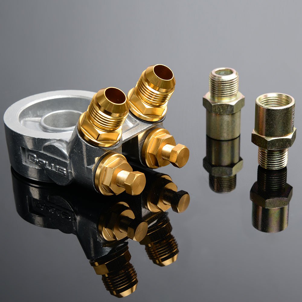 15 Row Universal Thermostat Adapter for Engine & Automatic Transmission Oil Cooler with 7