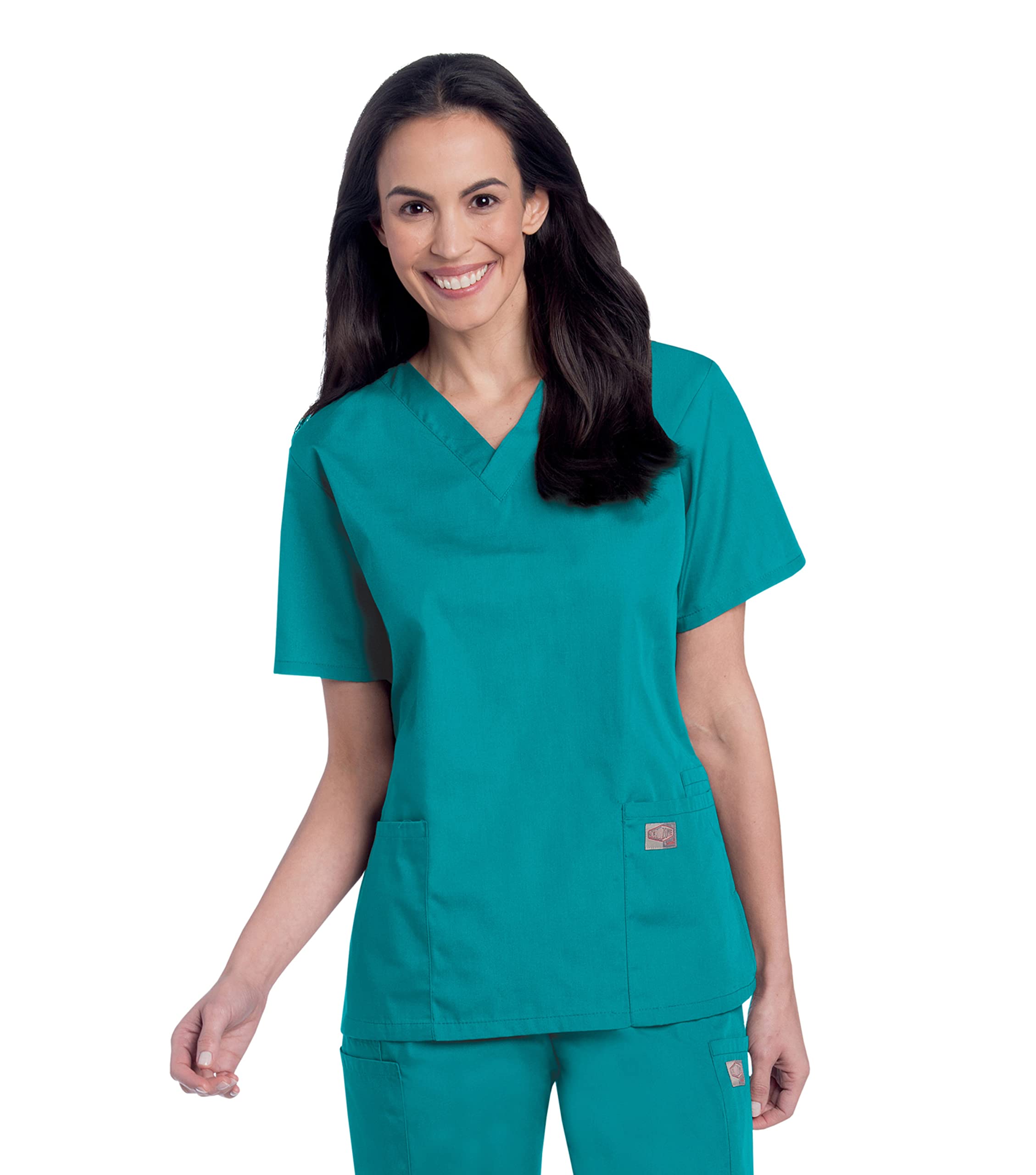 Landau Scrub Zone Relaxed Fit 2-Pocket V-Neck Scrub Top for Women 70221 - Comfortable Medical Uniform for Nurses, Doctors & Healthcare Professionals - Perfect for Hospitals, Clinics & Long Shifts