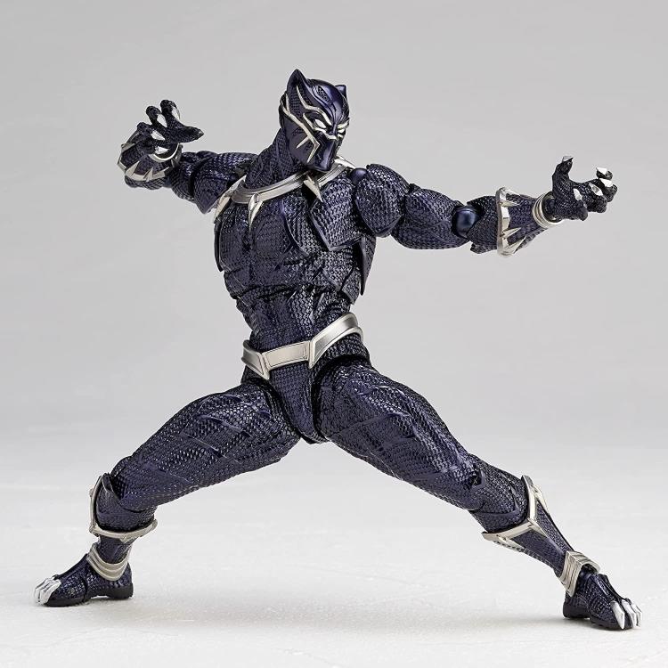 Amazing Yamaguchi Revoltech No. 030 Black Panther Action Figure - Highly Articulated Collectible for Marvel Fans & Display