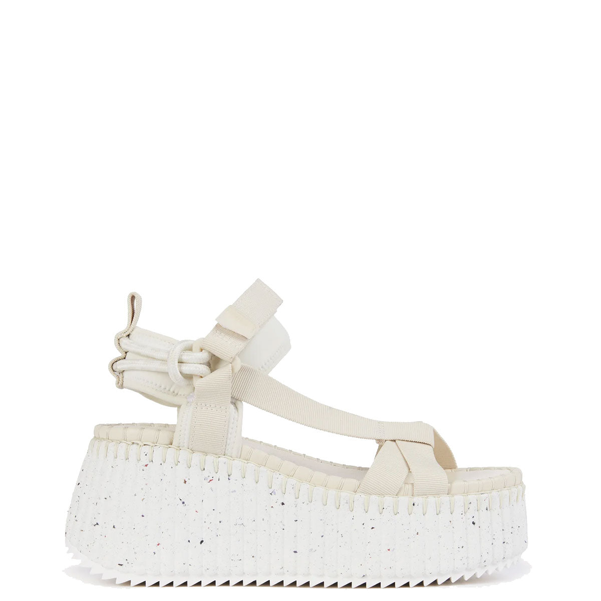 Nama Platform Sandals for Women - Pearly White Glitter Summer Beach Sandals with Comfortable Cushion - Perfect for Vacation, Pool Party, and Casual Outings