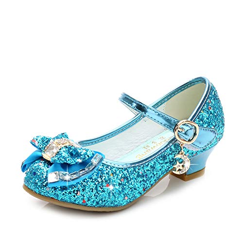 Sparkly Mary Jane Princess Shoes for Girls - Toddler, Little Kid & Older Child - Wedding, Party & Special Occasion Dress Shoes with Comfortable Heel
