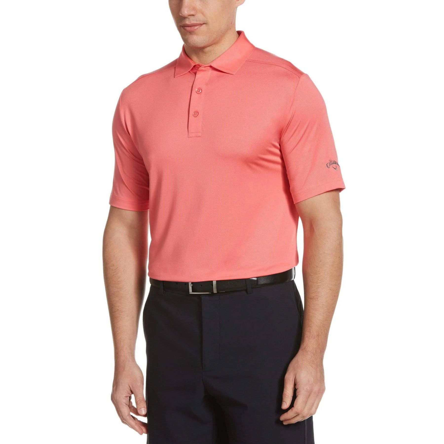 Callaway Men's Cooling Micro Hex Golf Polo Shirt - Moisture Wicking & Breathable for Hot Weather Golfing