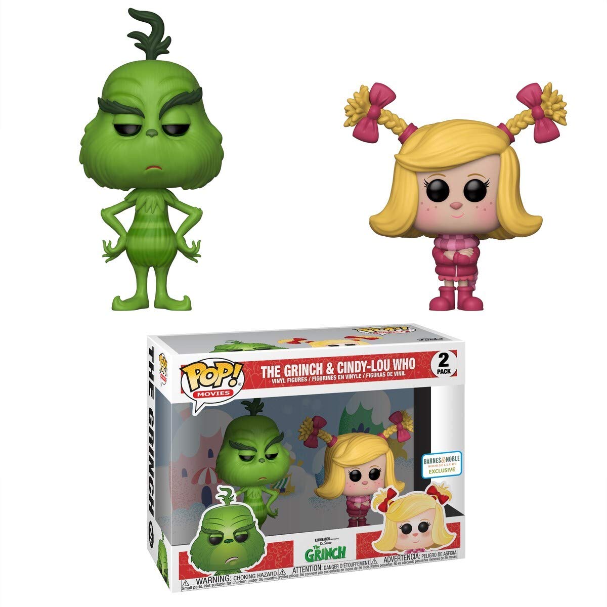 POP Movies: The Grinch 2-Pack with Grinch & Cindy-Lou Who Figures - Barnes & Noble Exclusive Collectible for Christmas Decor & Gift Giving