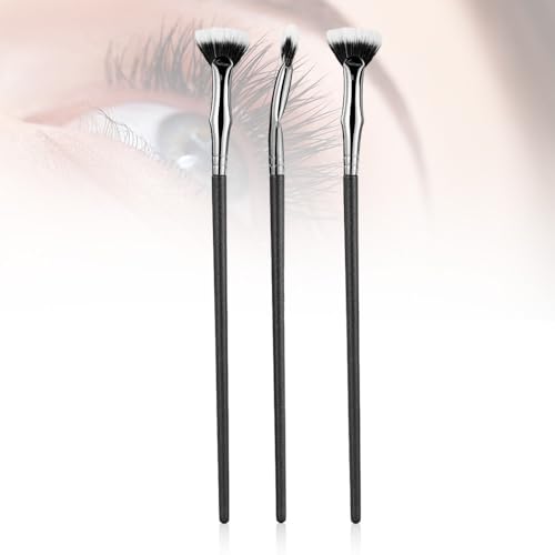 2024 Upgrade Folding Angle Scalloped Lash Brush - Clump-Free Mascara Fan Brush with Soft Bristles for Lengthened Lashes & Eyebrow Makeup (3PCS) | Perfect for Professional Makeup Artists & Home Beauty Routines