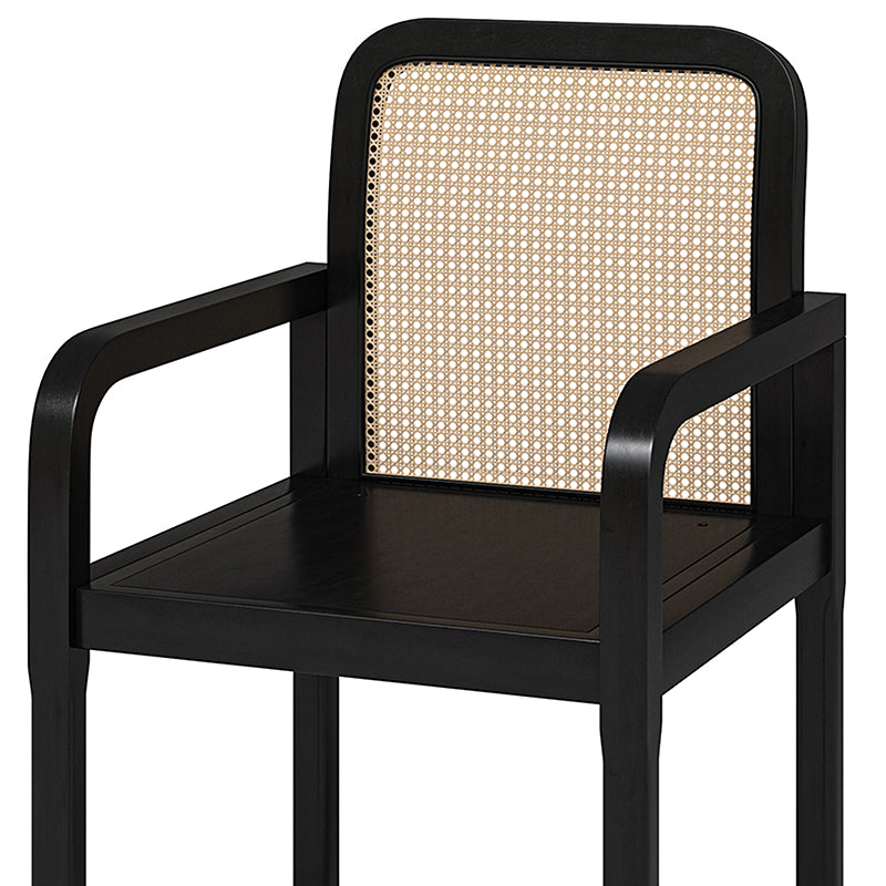 Kevin Rattan Dining Chairs - Mid Century Modern Accent Chairs with Elegant Woven Backrest | Perfect for Dining Rooms, Living Spaces & Boho Home Decor