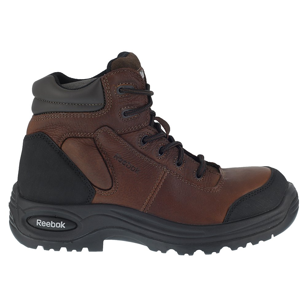 Reebok RB7755 Men's 6-Inch Composite Toe Work Boots - Brown Safety Shoes for Construction, Warehouse & Outdoor Work - Non-Slip Trainex Work Boots with Sport Design