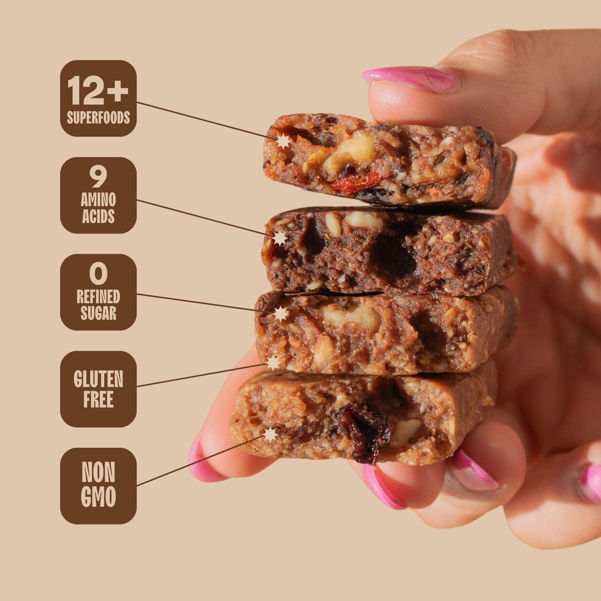 The Bomb Co. Blender Bomb Bar - Cacao Sea Salt Superfood Snack Bar with Almond Butter, Hemp, Chia & Flax Seeds | Vegan Chocolate Chips & Antioxidant-Rich Cacao Powder | Gluten-Free Energy Bars (9 Count) - Perfect for Post-Workout Recovery & Healthy On-the-Go Snacking