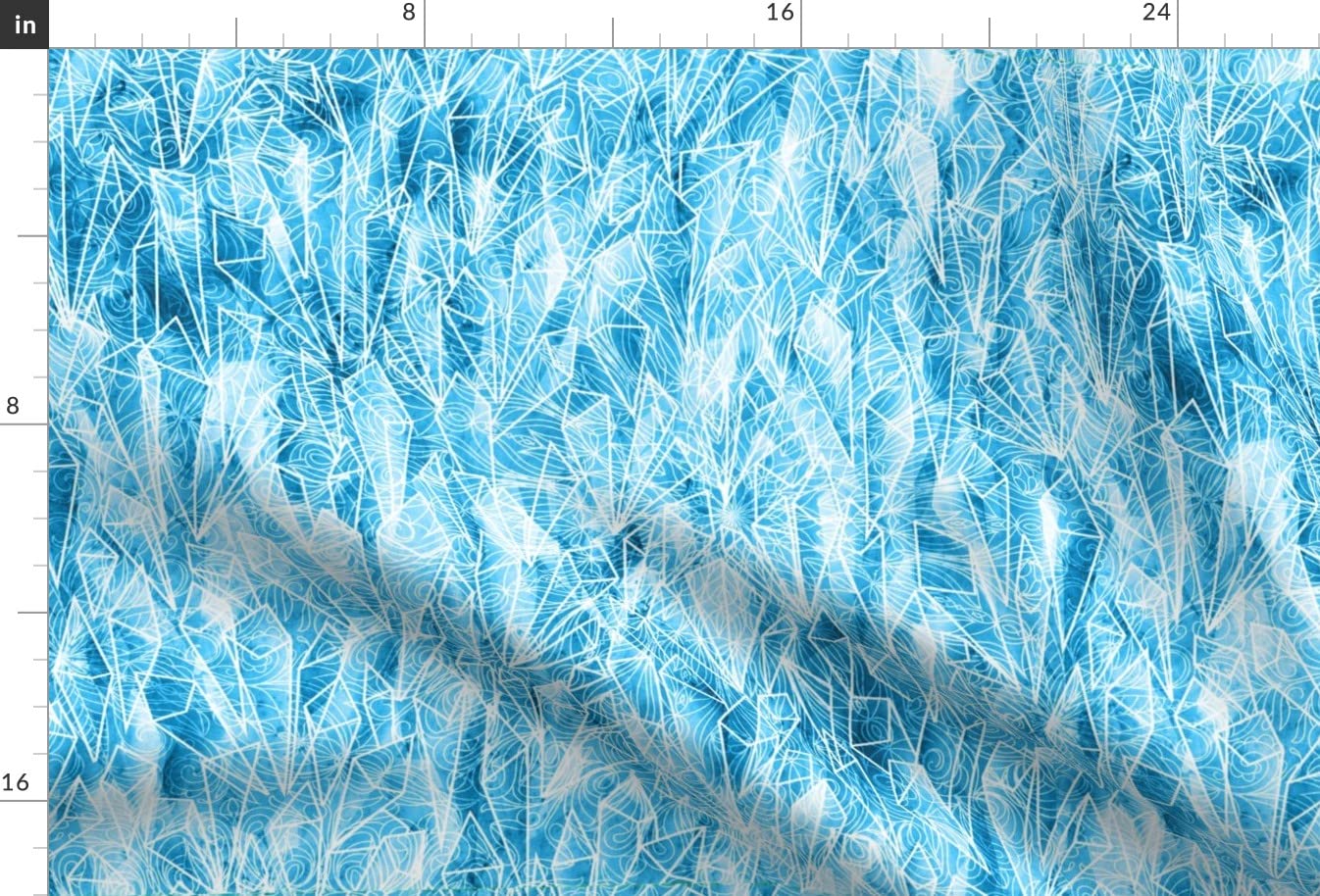 Ice Crystals Winter Printed Minky Fabric Fat Quarter - Soft Plush Fabric for Sewing Baby Blankets, Quilt Backing & DIY Crafts - Perfect for Cozy Winter Projects & Nursery Decor