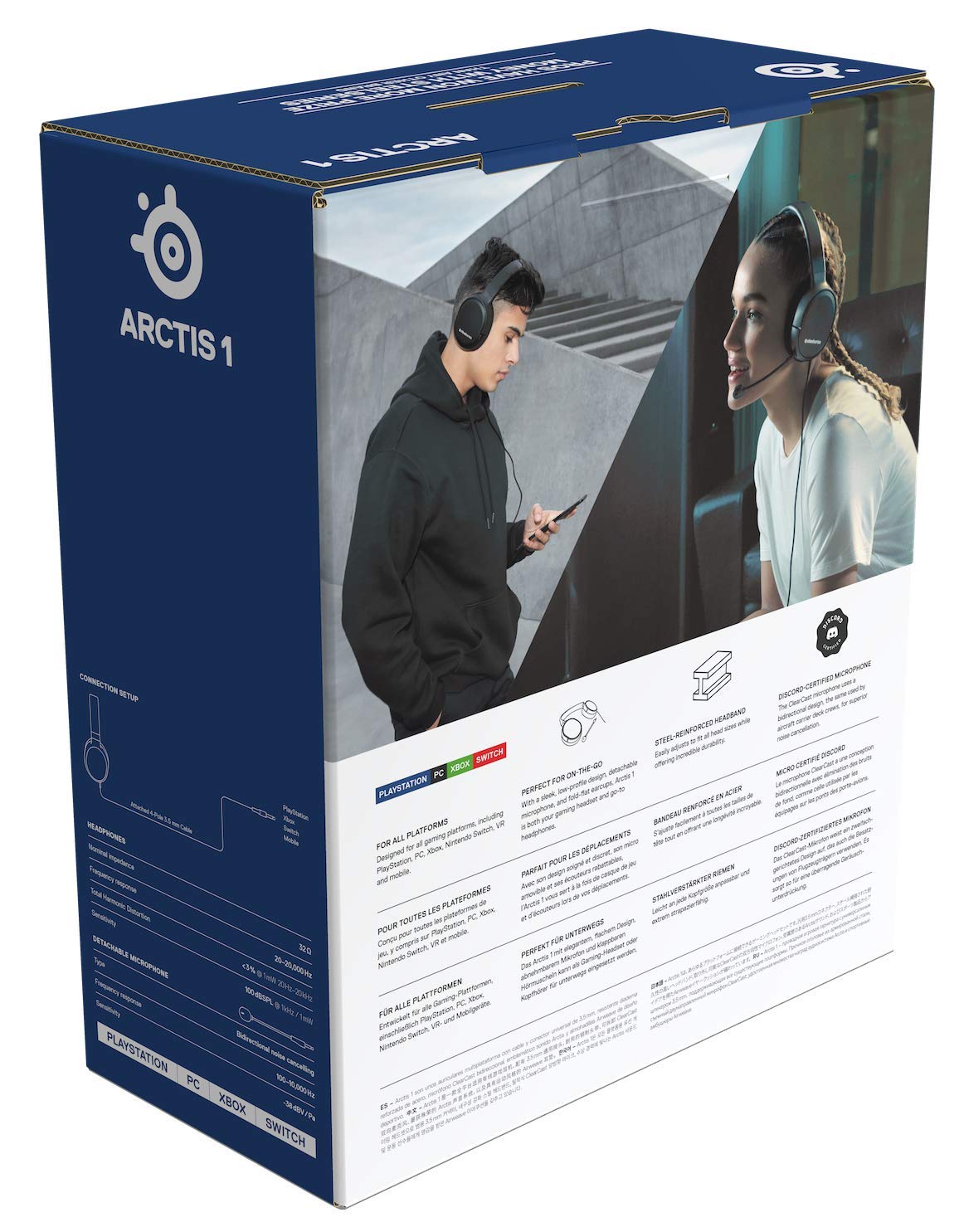 SteelSeries Arctis 1 Wireless Gaming Headset - Multi-Platform Compatible (PS5, PS4, PC, Xbox, Switch, Mobile) with Detachable ClearCast Mic - Perfect for Competitive Gaming & Streaming