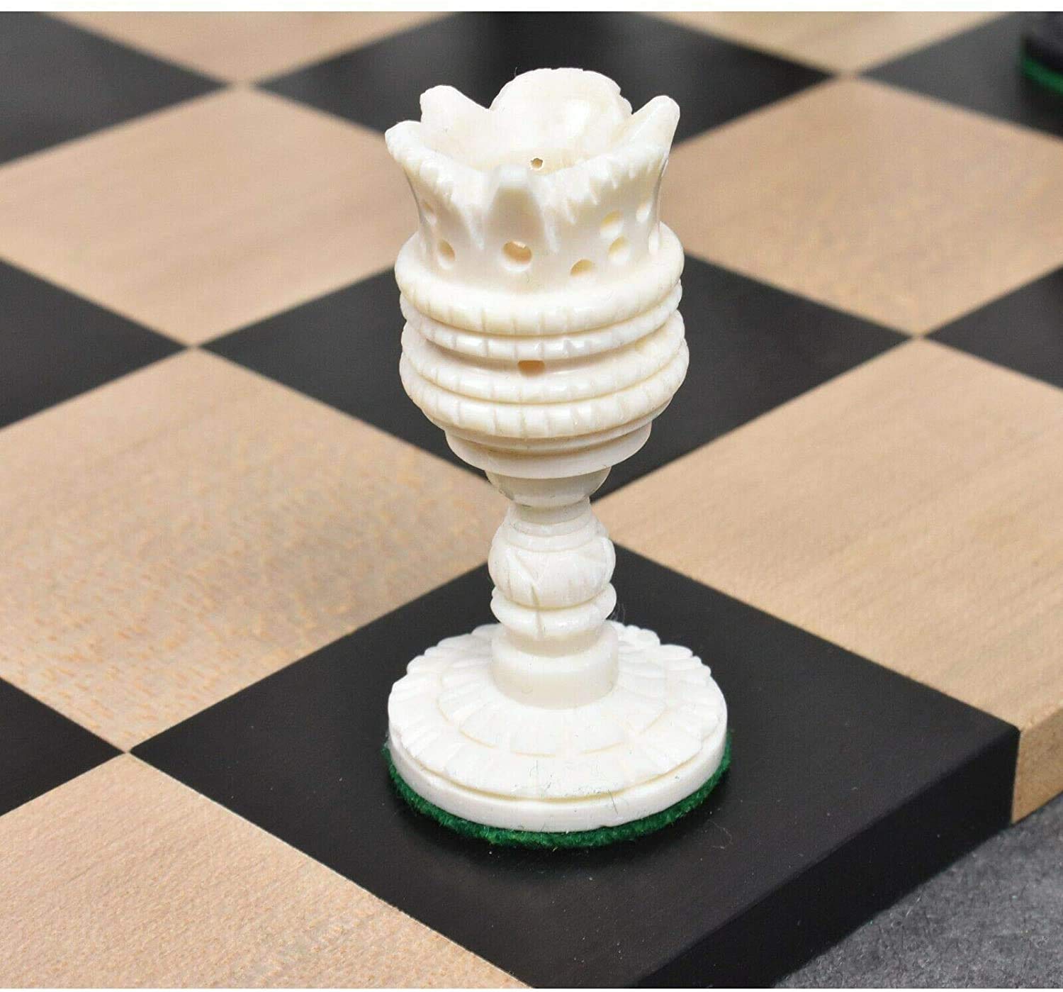 Hand Carved Buffalo Bone Lotus Chess Set - Exquisite Chess Pieces for Collectors & Players (Board Not Included) | Perfect for Home Decor, Gifts & Strategy Game Nights