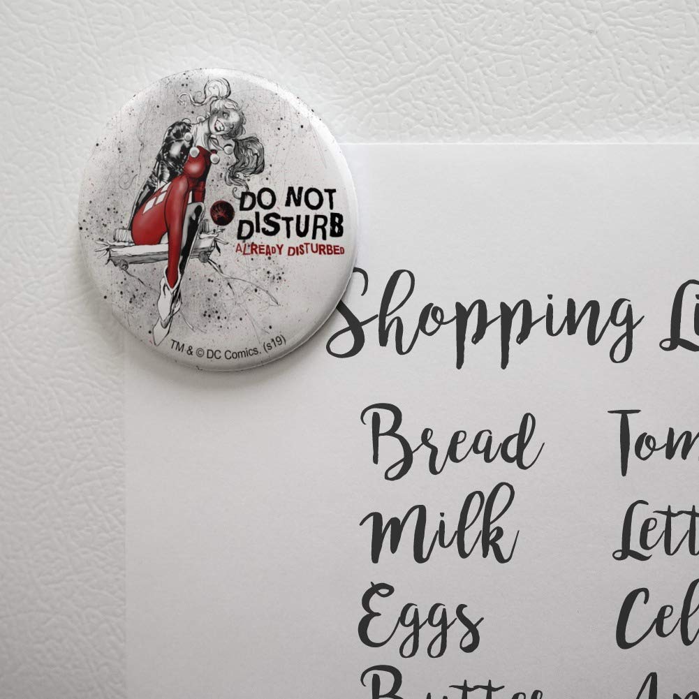 Harley Quinn Distressed Fridge Magnet - Funny Kitchen Decor for Refrigerator, Locker & Office - Perfect for DC Comics Fans & Home Organization