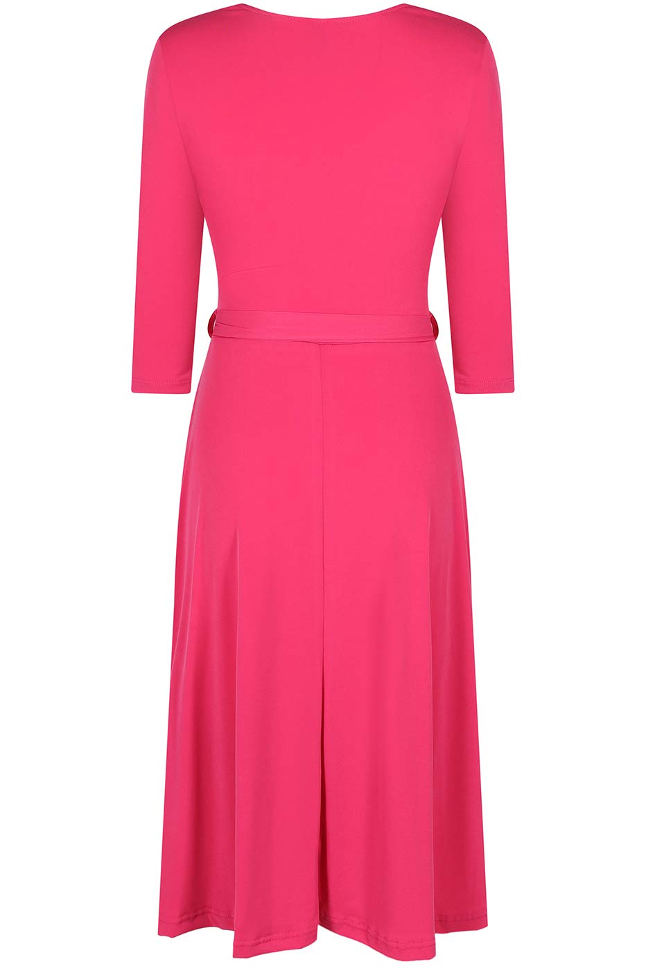 Elegant Women's 3/4 Sleeve V-Neck Midi Dress for Wedding, Baby Shower & Bridal Party | Knee-Length Casual Summer Spring Dress for Bridesmaids, Guests & Special Occasions