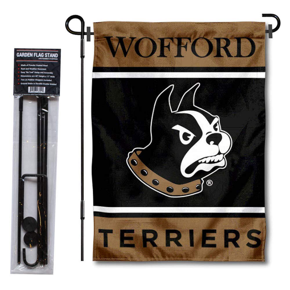 Wofford Terriers College Garden Flag with Stand Holder - Durable Outdoor Decoration for School Spirit, Yard, Porch & Tailgating