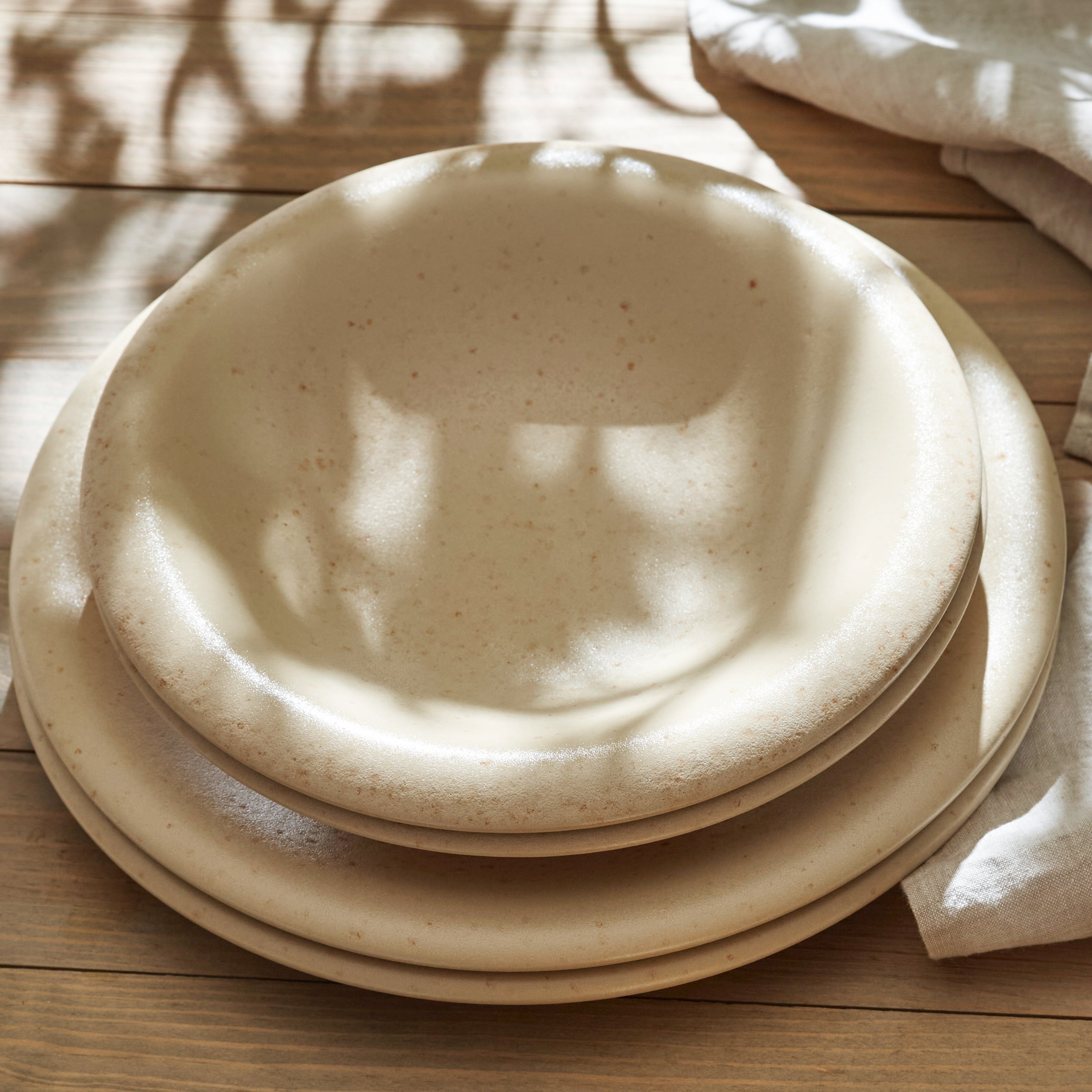 Premium Aro Stoneware Dinnerware Set - Cream Matte Finish - Handcrafted in Portugal - Scratch & Chip Resistant - Elegant Tableware for Everyday Dining & Entertaining