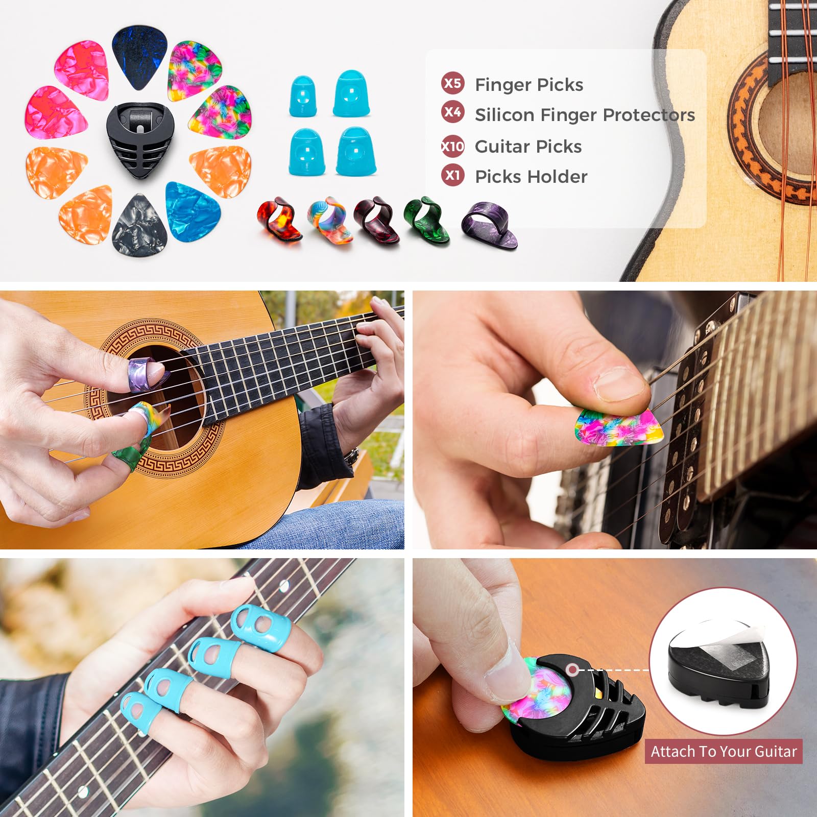 **58-Piece Acoustic Guitar Accessories Kit with Strings, Capo, Picks, String Winder & More – Perfect for Beginners & Music Players – Ideal for Guitar Maintenance, Practice & Live Performances**