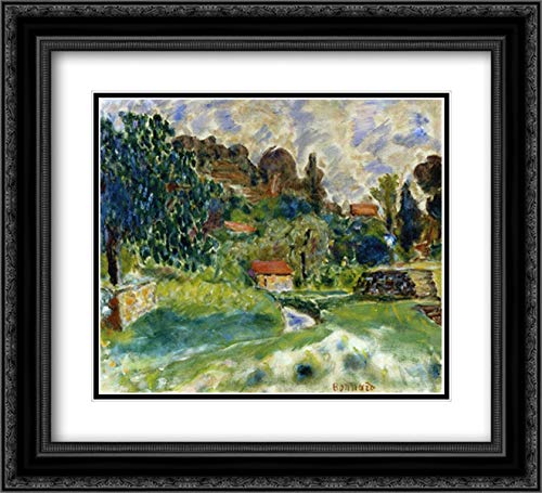 Pierre Bonnard Museum Art Print - 22x20 Black Ornate Frame with Double Matting | Cagnes Landscape Wall Decor for Living Room, Bedroom & Office